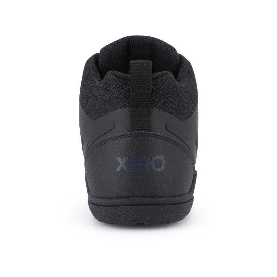 Daylite Hiker Fusion Men Black Barfußschuhe Wanderschuhe, Rückansicht. Die Wanderschuhe bieten optimale Flexibilität und Halt für anspruchsvolle Outdoor-Touren in der Farbe Schwarz. Erhältlich in unserem Onlineshop für Barfußschuhe.