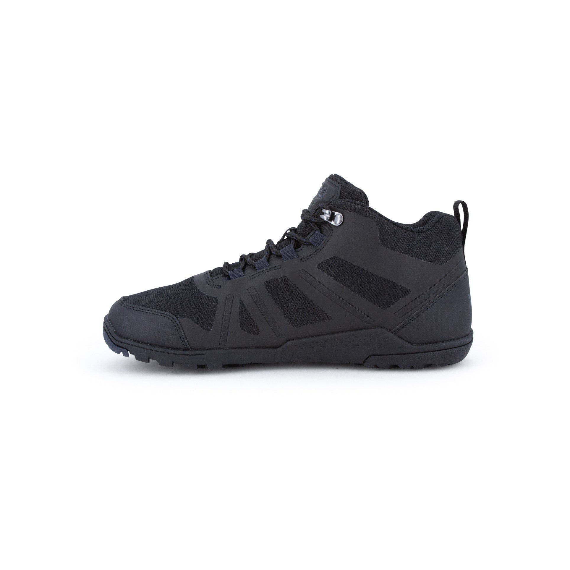 Daylite Hiker Fusion Men Black Barfußschuhe Wanderschuhe, linke Seitenansicht. Robuste und flexible Wanderschuhe in Schwarz, ideal für vielseitige Outdoor-Abenteuer. Erhältlich in unserem Onlineshop für Barfußschuhe.