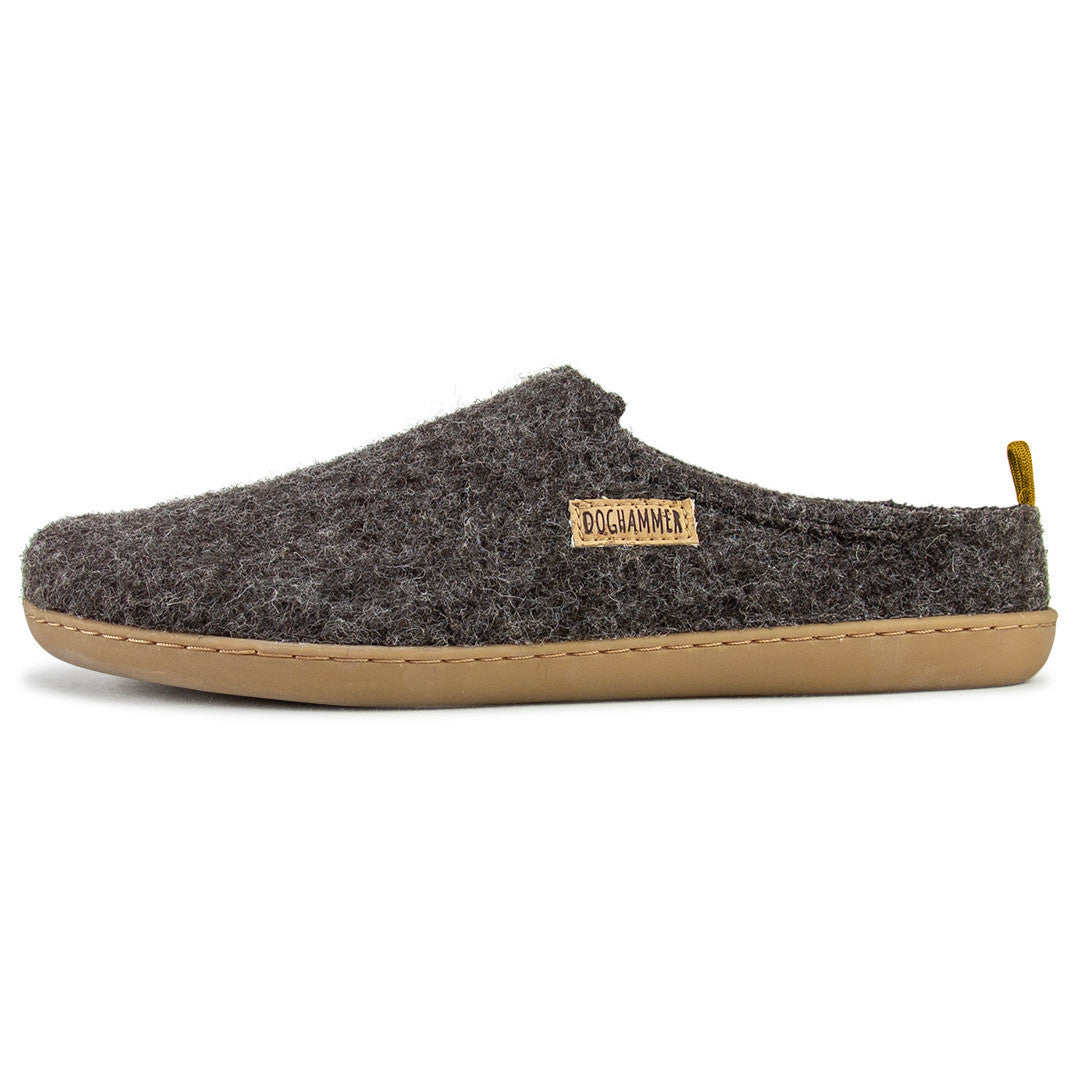 Doghammer Terrar Dahoam Wool Dark Brown Barfußschuhe, Hausschuhe aus Wolle von links im Onlineshop für Barfußschuhe