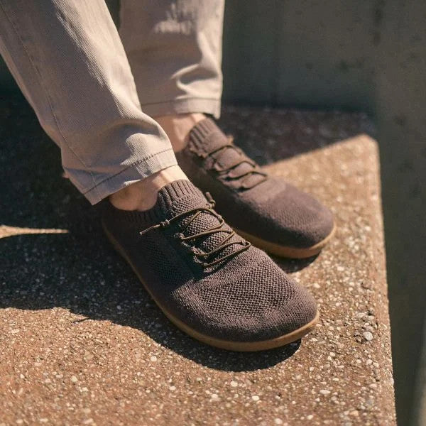 Doghammer Terrar Knit Aubergine Barfußschuhe aus Wolle, Sneaker am Fuß im Onlineshop für Barfußschuhe