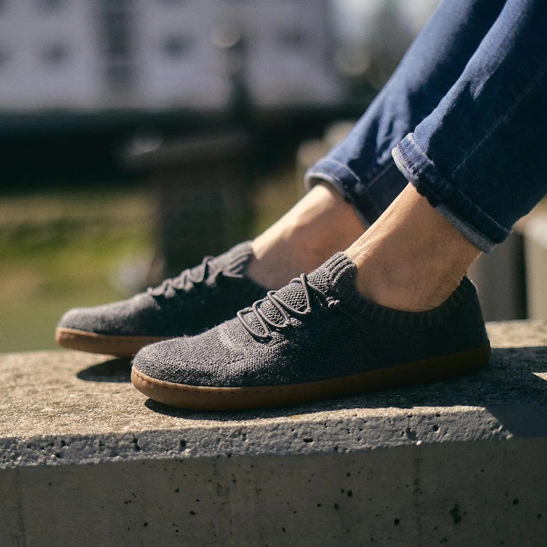 Doghammer Terrar Knit Grey Melange Barfußschuhe aus Wolle, Sneaker am Fuß im Onlineshop für Barfußschuhe