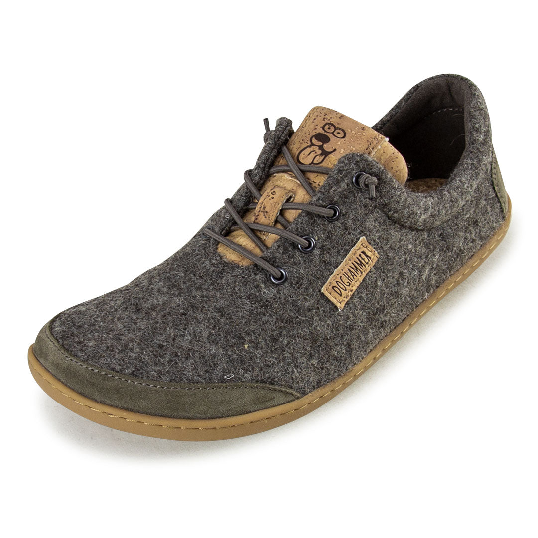 Doghammer Terrar Wool Greyish Barfußschuhe, Sneaker aus Wolle, Ansicht von oben im Onlineshop für Barfußschuhe