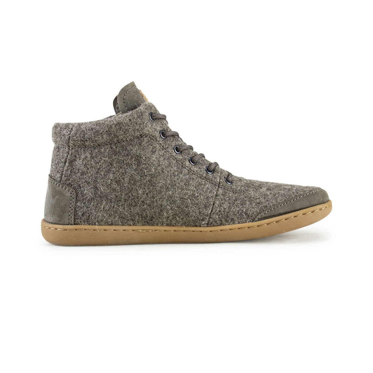 Doghammer Terrar Wool High Barfußschuhe in Grau, warme Woll-Winterschuhe mit breiter Zehenbox im Onlineshop, rechte Seitenansicht