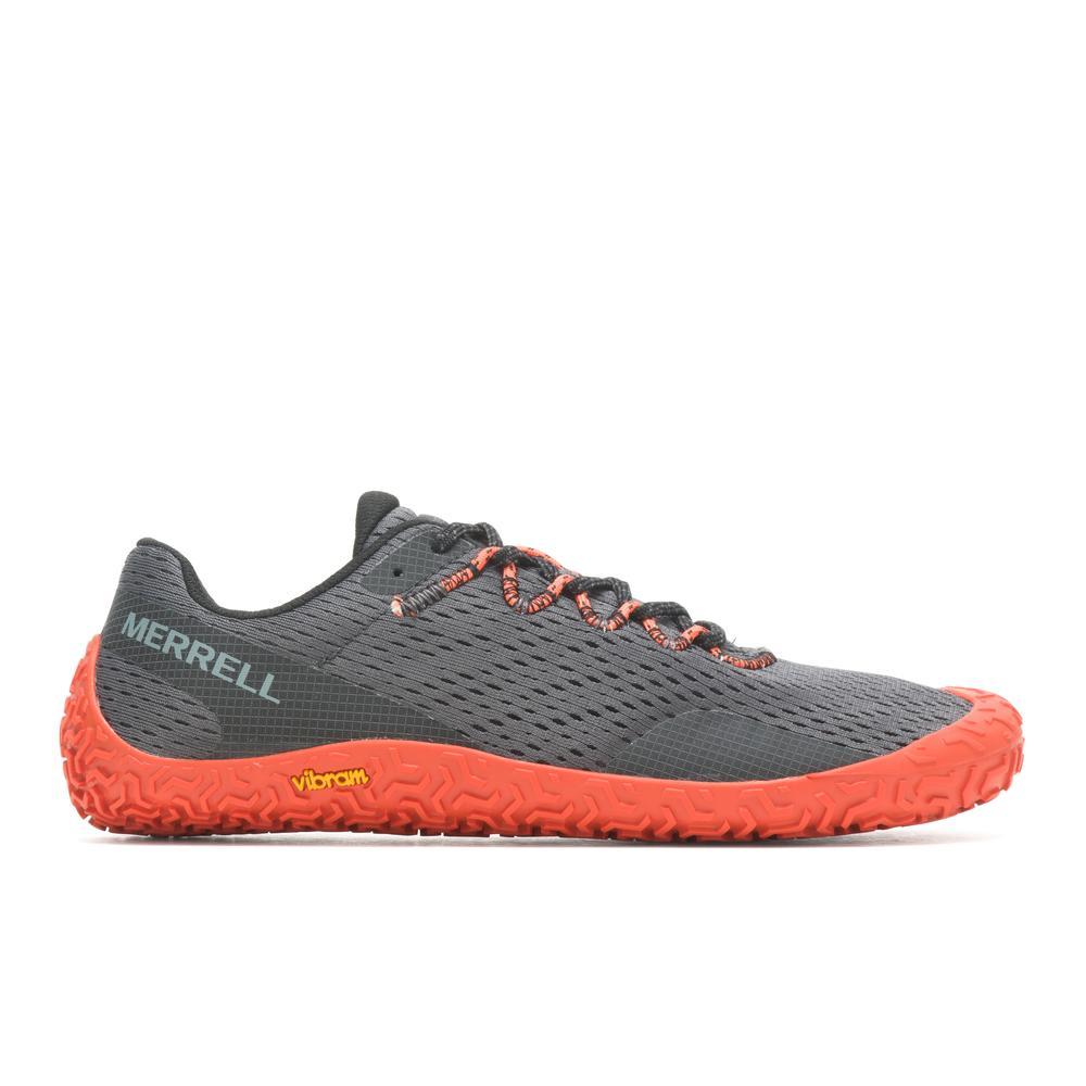 Merrell Vapor Glove 6 Barfußschuhe für Herren in Granite und Tangerine, rechte Seitenansicht, erhältlich in unserem Onlineshop für Barfußschuhe