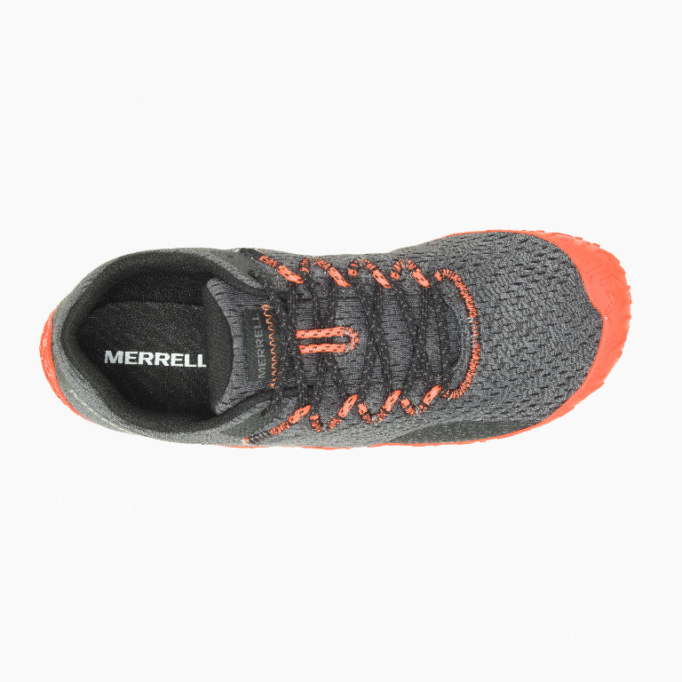 Merrell Vapor Glove 6 Barfußschuhe für Herren in Granite und Tangerine, Ansicht von oben, verfügbar in unserem Onlineshop für Barfußschuhe