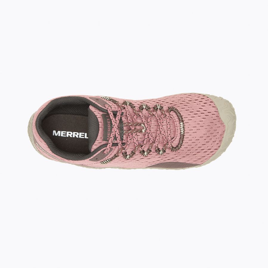 Barfußschuhe Merrell Vapor Glove 6 in Burlwood für Damen, Ansicht von oben, erhältlich in unserem Onlineshop für Barfußschuhe. Ergonomisches Design für natürlichen Komfort und eine perfekte Passform bei jedem Schritt.