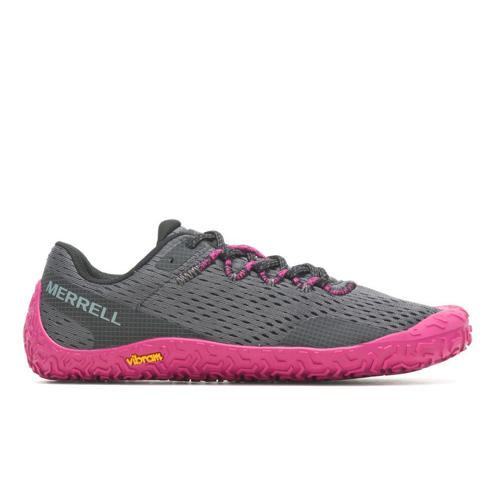 Barfußschuhe Merrell Vapor Glove 6 in Granite Fuchsia für Damen, rechte Ansicht, erhältlich in unserem Onlineshop für Barfußschuhe. Flexibles Design für ein barfußähnliches Laufgefühl und hervorragenden Komfort bei jedem Schritt.