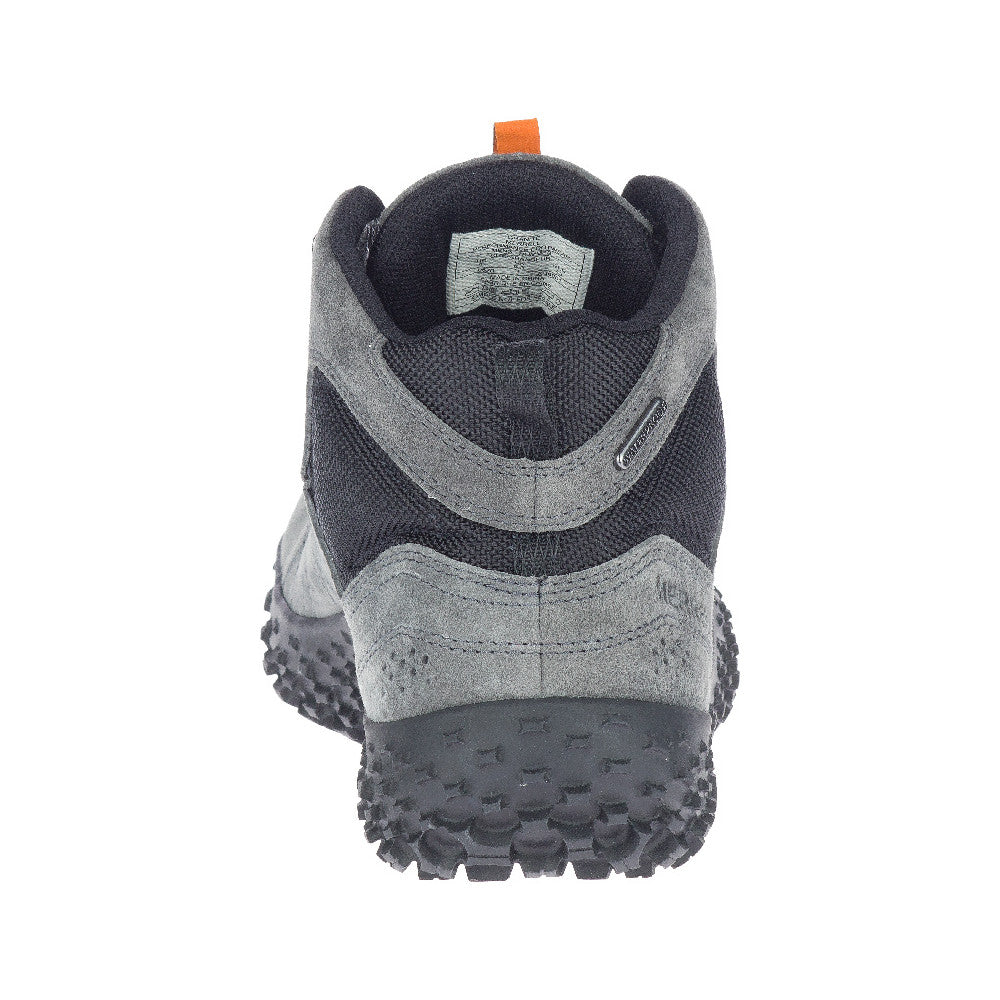 Merrell Wrapt Mid WP Barfußschuhe für Herren in Granitgrau, wasserdichte Wanderschuhe im Onlineshop, Rückansicht
