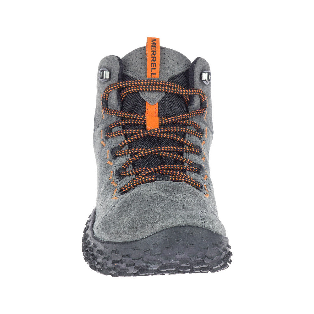 Merrell Wrapt Mid WP Barfußschuhe für Herren in Granitgrau, wasserdichte Wanderschuhe im Onlineshop, Vorderansicht
