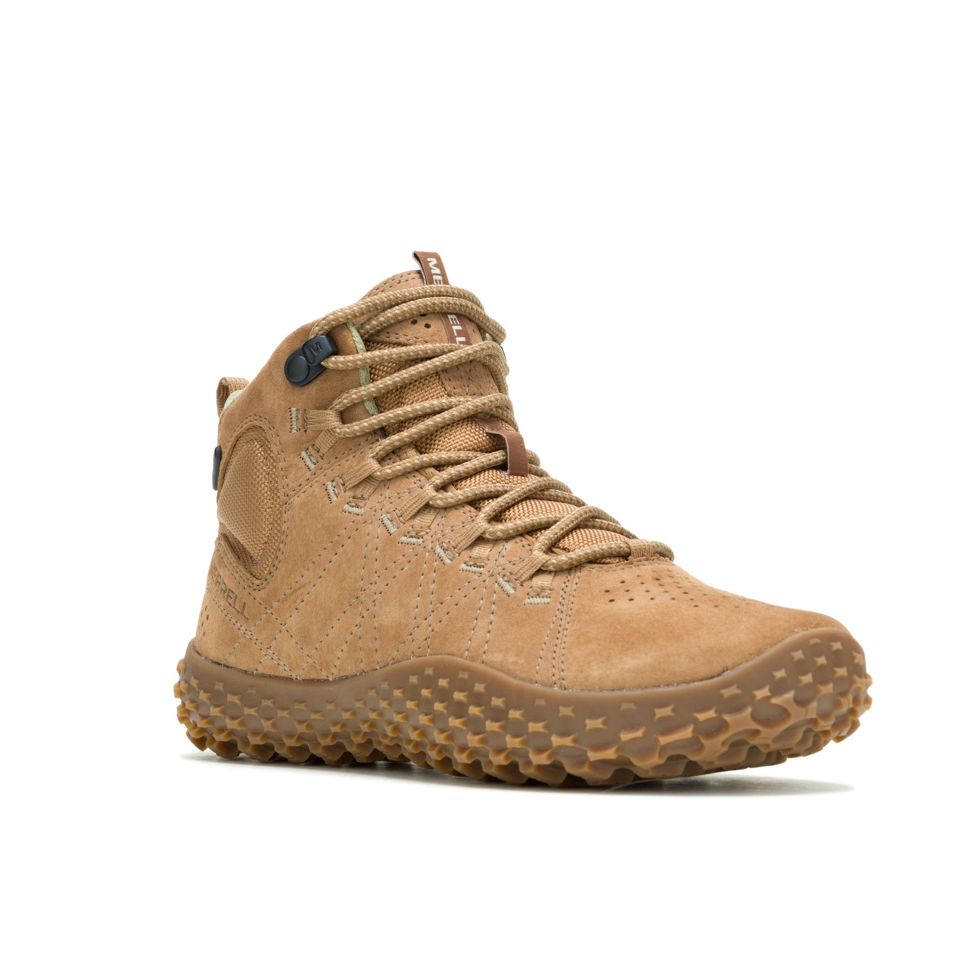 Merrell Hiker Wrapt Mid WP in Tobacco als wasserdichte Barfußschuhe, idealer Wanderschuh im Onlineshop für Barfußschuhe