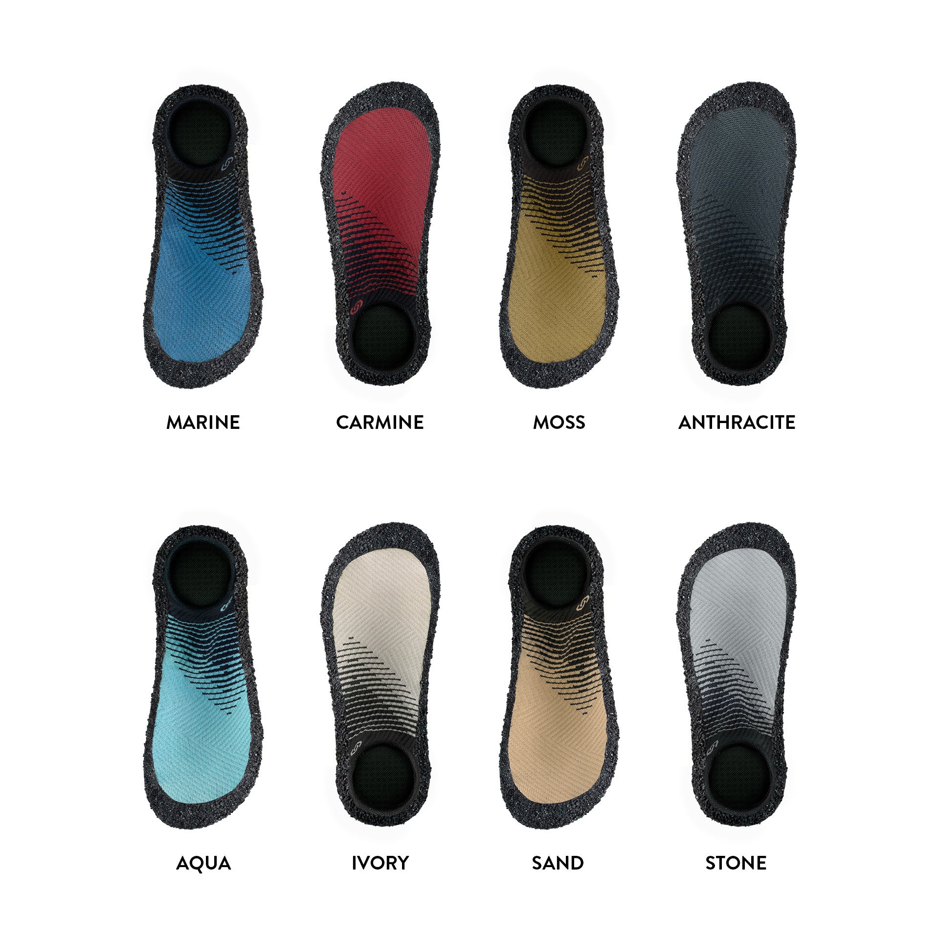 Sockenschuhe Skinners 2.0 Comfort in verschiedenen Farben, Hauptansicht von oben, erhältlich in unserem Onlineshop für Barfußschuhe. Das minimalistische Design bietet maximale Flexibilität und Komfort, ideal für Outdoor-Aktivitäten, Fitness und den täglichen Gebrauch.