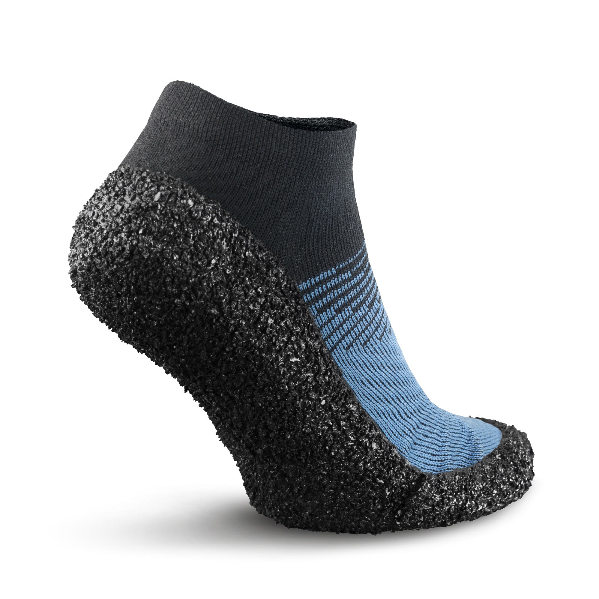 Sockenschuhe Skinners 2.0 Comfort in Marineblau, Rückansicht, erhältlich in unserem Onlineshop für Barfußschuhe. Die flexible Sohle und das ergonomische Design bieten hervorragenden Halt und Komfort, ideal für den täglichen Gebrauch und Outdoor-Aktivitäten.