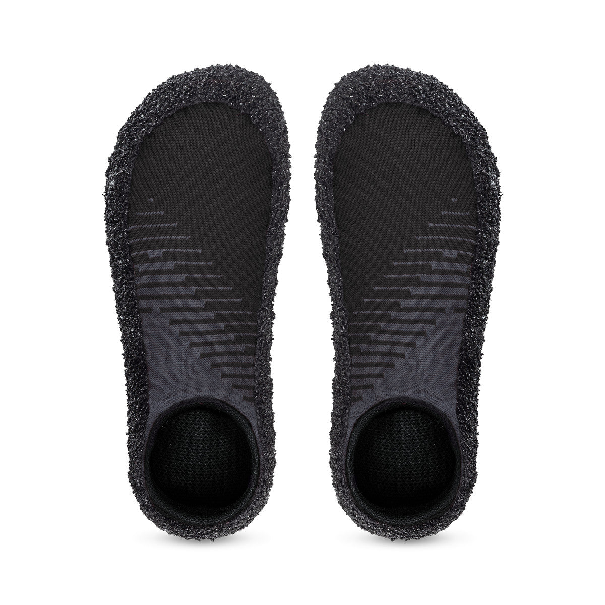 Kompressionssocken Skinners 2.0 Compression in Anthrazit, Ansicht von oben, erhältlich in unserem Onlineshop für Barfußschuhe. Das flexible Design bietet eine optimale Passform und unterstützt die Blutzirkulation, ideal für sportliche Aktivitäten, Regeneration und den täglichen Gebrauch.