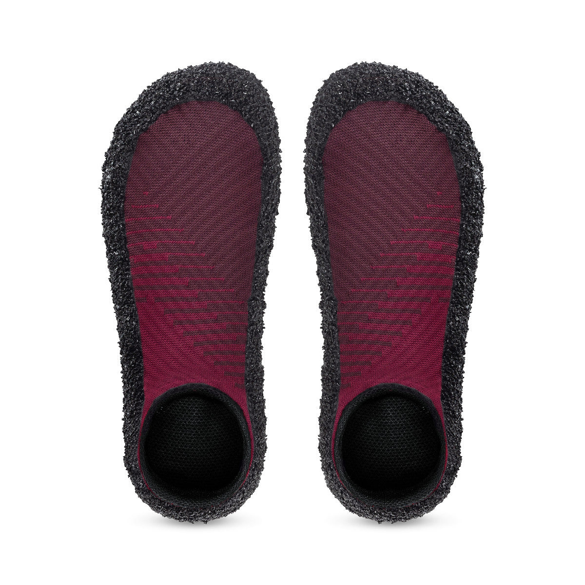 Kompressionssocken Skinners 2.0 Compression in Karminrot, Ansicht von oben, erhältlich in unserem Onlineshop für Barfußschuhe. Das flexible Design fördert die Blutzirkulation und bietet Komfort für sportliche Aktivitäten sowie Erholungsphasen. Ideal für den täglichen Gebrauch.