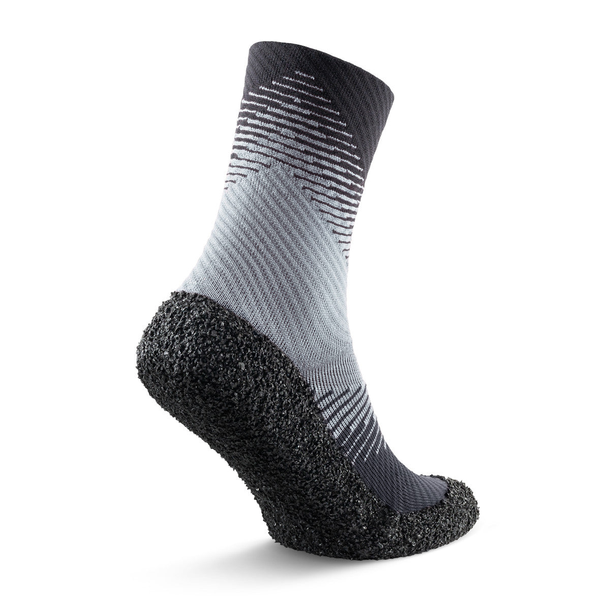 Kompressionssocken Skinners 2.0 Compression in Steingrau, Rückansicht, erhältlich in unserem Onlineshop für Barfußschuhe. Das unterstützende Design fördert die Blutzirkulation und sorgt für zusätzlichen Komfort bei sportlichen Aktivitäten und der Regeneration. Ideal für den täglichen Einsatz.