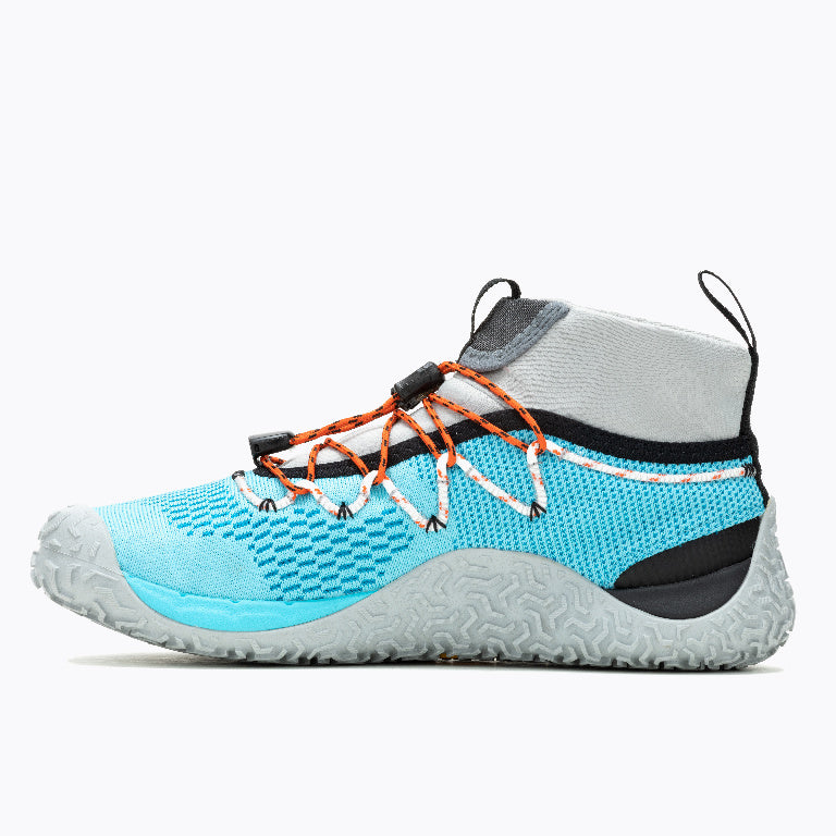 Barfußschuhe Trail Glove 7 GTX in Atoll High Rise für Damen, linke Ansicht, erhältlich in unserem Onlineshop für Barfußschuhe. Wasserdicht und flexibel für maximalen Komfort und Schutz bei jedem Schritt.