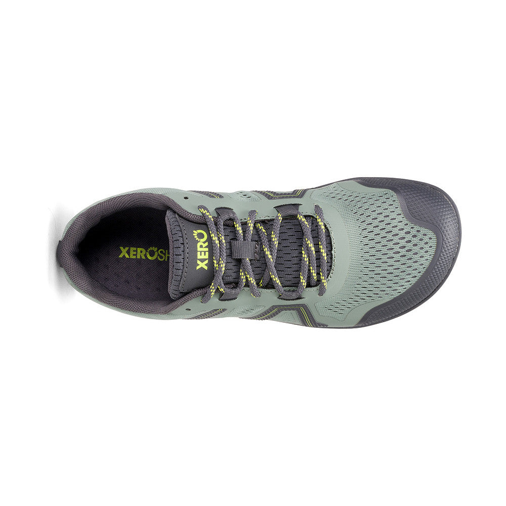 Obenansicht der Xero Shoes Mesa Trail II Damen Barfußschuhe in lily pad als leichte Wanderschuhe im Onlineshop für Barfußschuhe