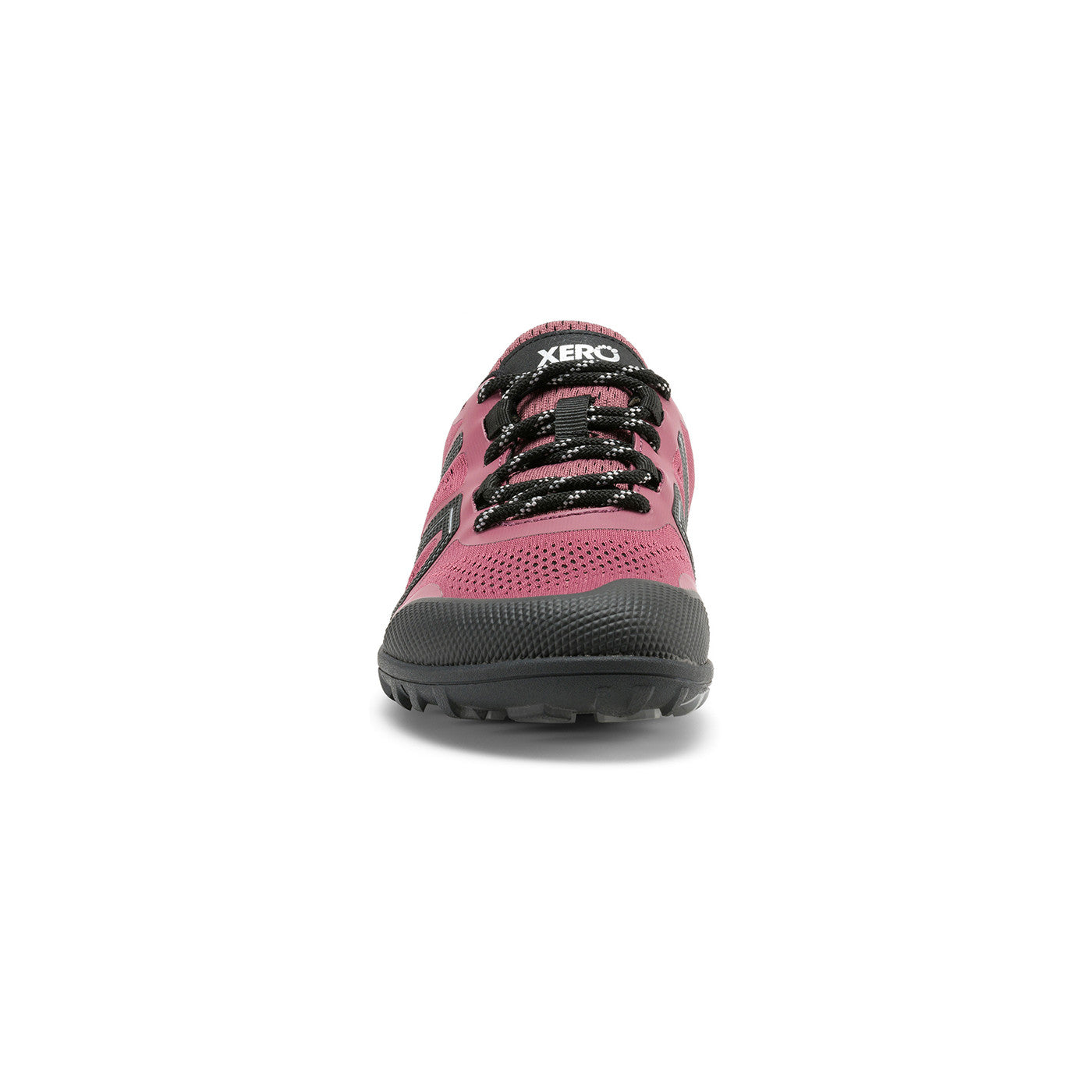 Frontansicht der Xero Shoes Mesa Trail II Damen Barfußschuhe in muddy rose als Wanderschuhe im Onlineshop für Barfußschuhe