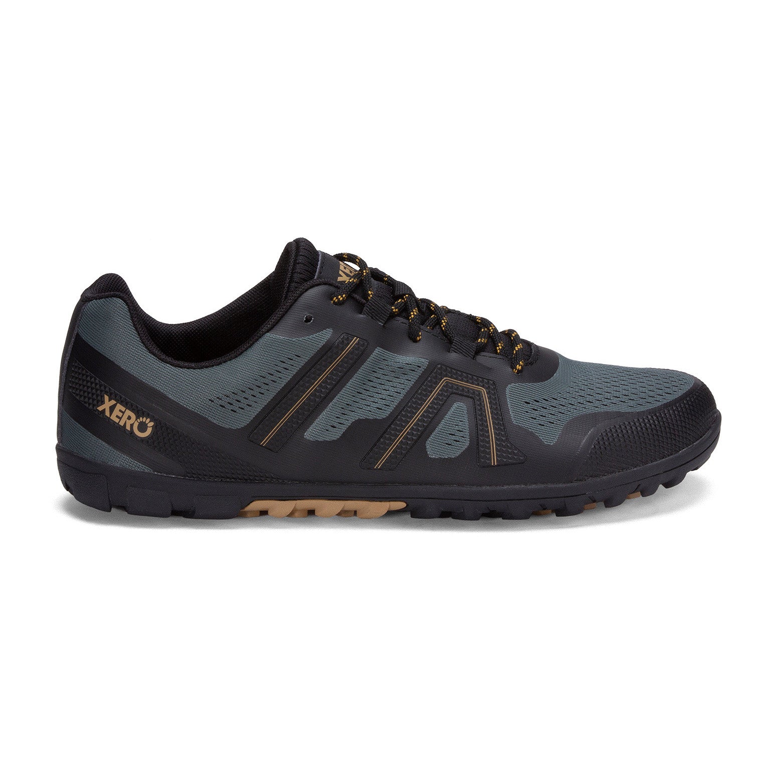 Xero Shoes Mesa Trail II Herren Barfußschuhe in Forest, rechte Seite, leichte und atmungsaktive Wanderschuhe im Onlineshop für Barfußschuhe