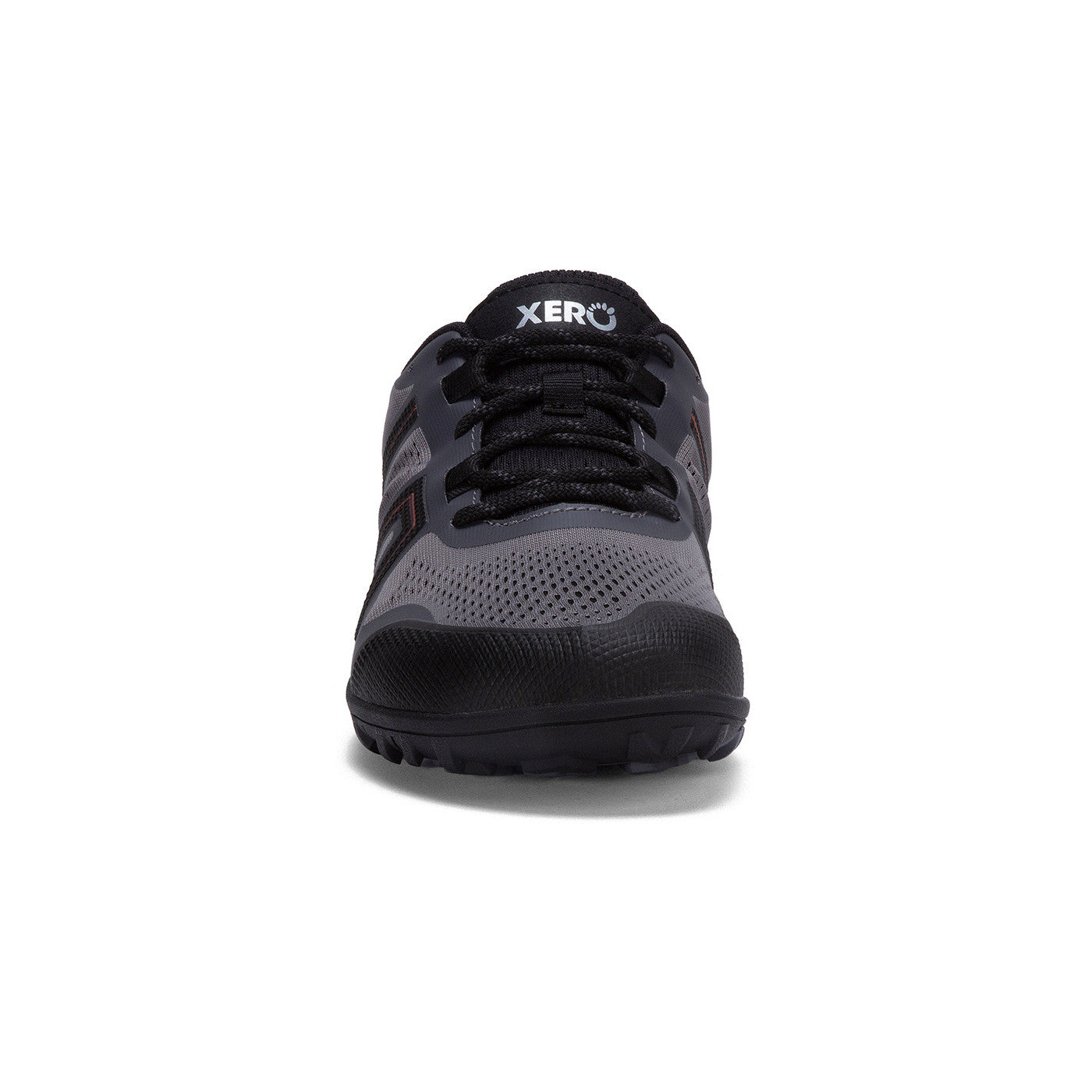 Xero Shoes Mesa Trail II Herren Barfußschuhe in Steel Gray Orange, Vorderansicht Wanderschuhe im Onlineshop für Barfußschuhe