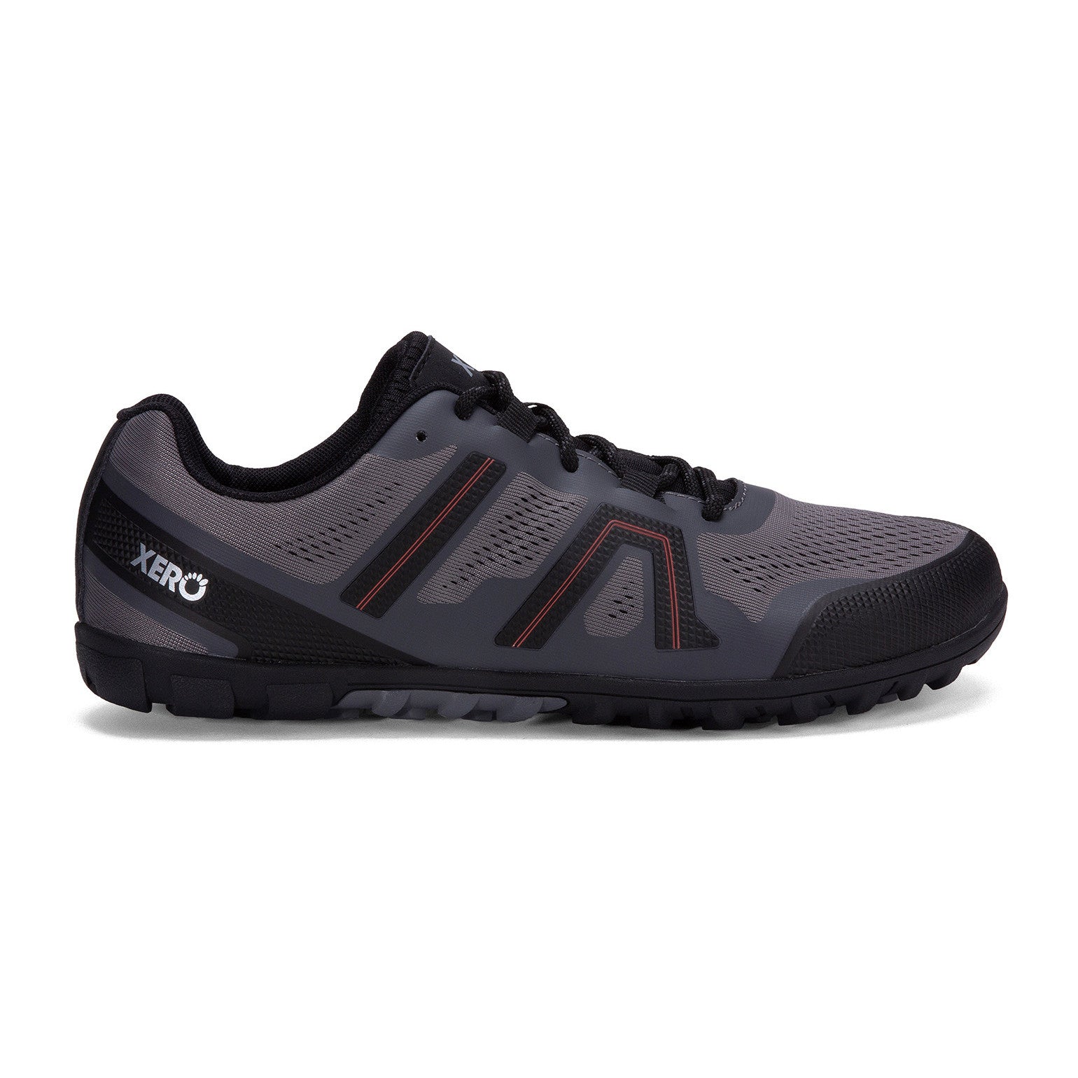 Xero Shoes Mesa Trail II Herren Barfußschuhe in Steel Gray Orange, rechte Seite, Wanderschuhe im Onlineshop für Barfußschuhe