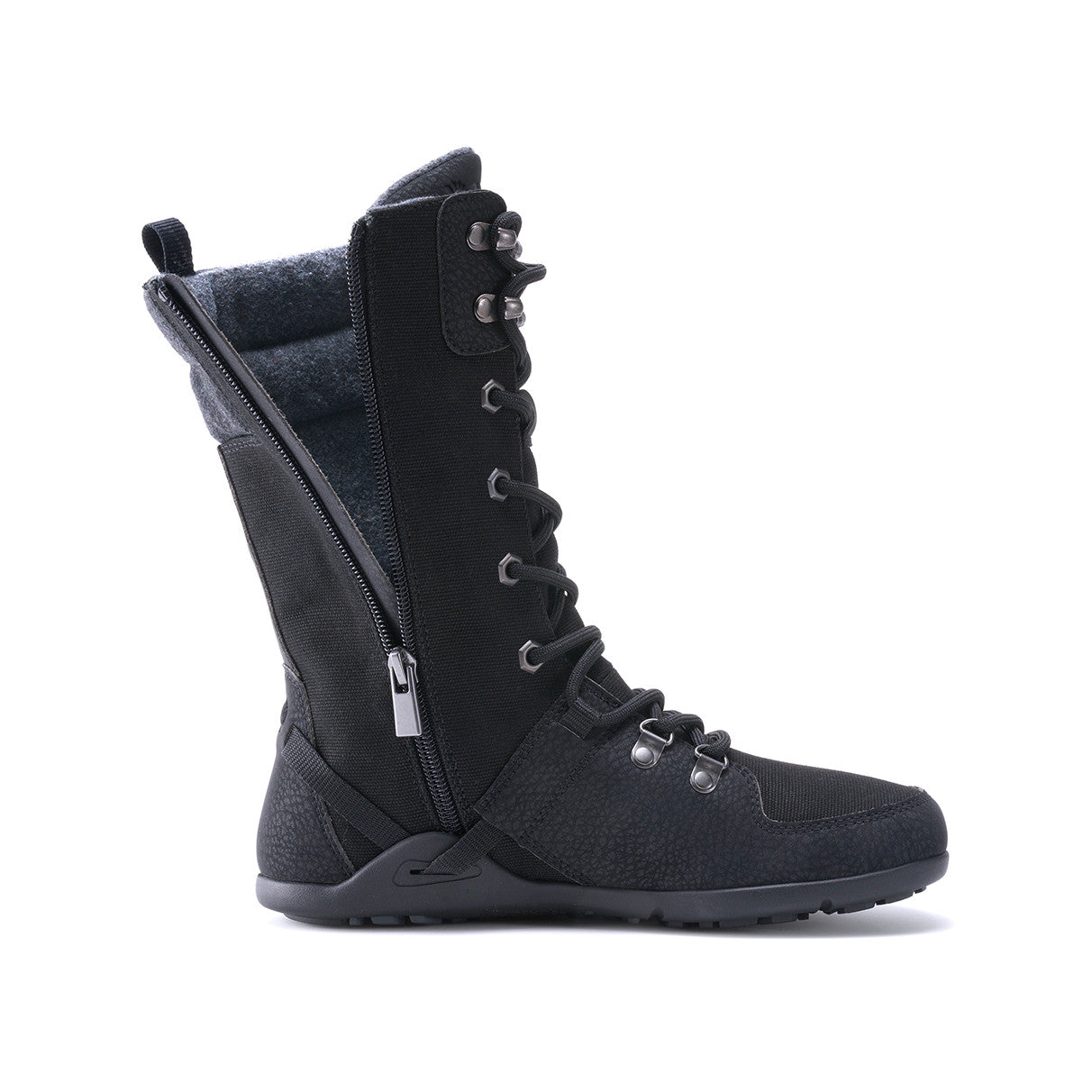 Xero Shoes Mika Barfußschuhe Winterschuhe in Schwarz mit Reißverschluss rechts im Onlineshop für Barfußschuhe