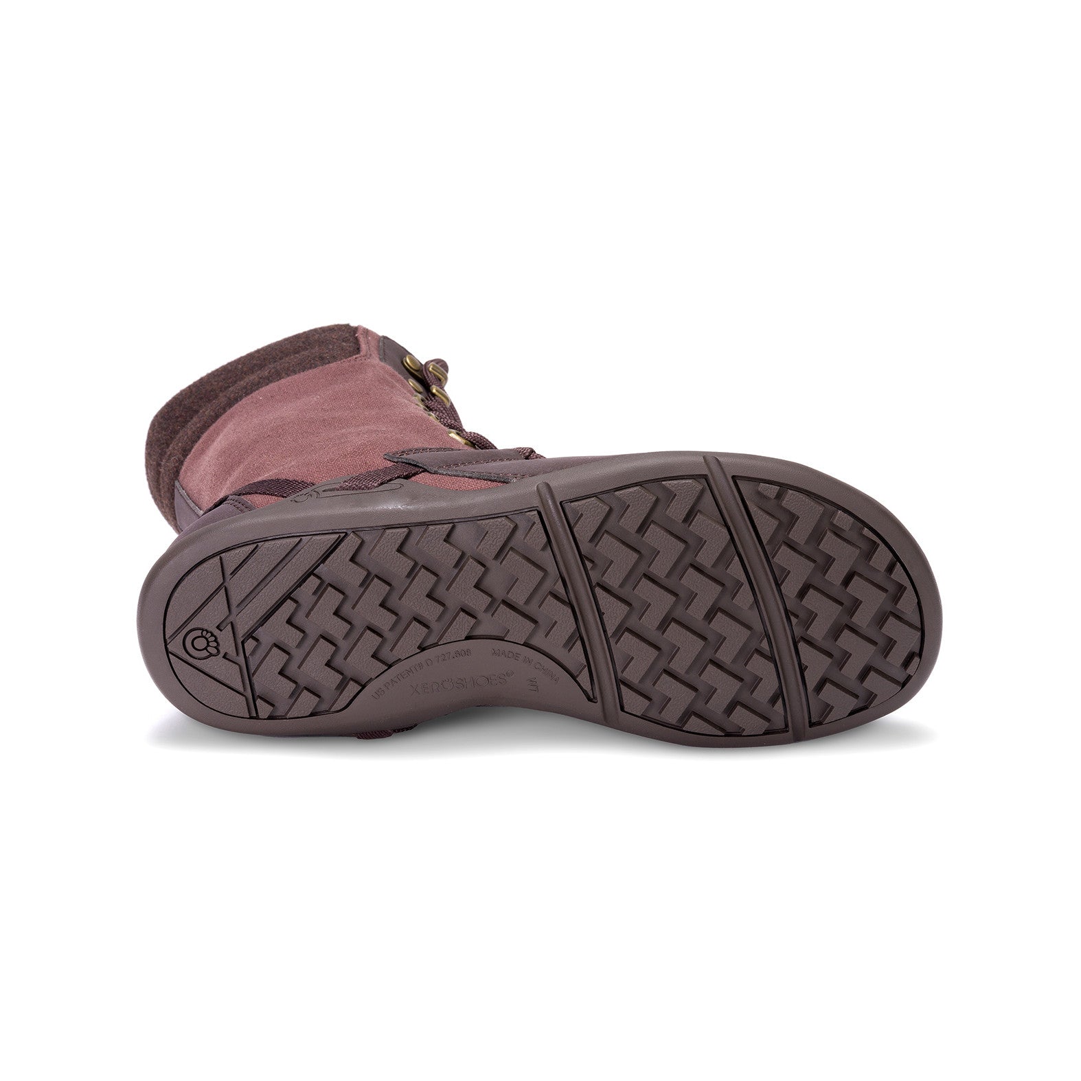 Xero Shoes Mika Barfußschuhe Winterschuhe in Braun-Lila mit flexibler Sohle von unten im Onlineshop für Barfußschuhe