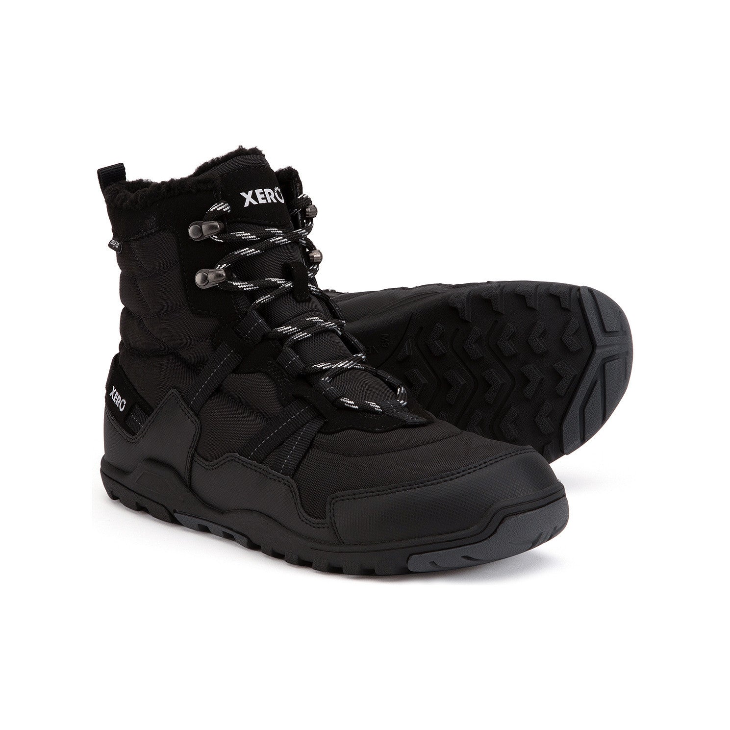 Xero Shoes Alpine Men Black Barfußschuhe Schneestiefel für den Winter in Schwarz bieten leichten, flexiblen Komfort und Wärme bei kaltem Wetter. Ideal für den Wintereinsatz. Erhältlich in unserem Onlineshop für Barfußschuhe.