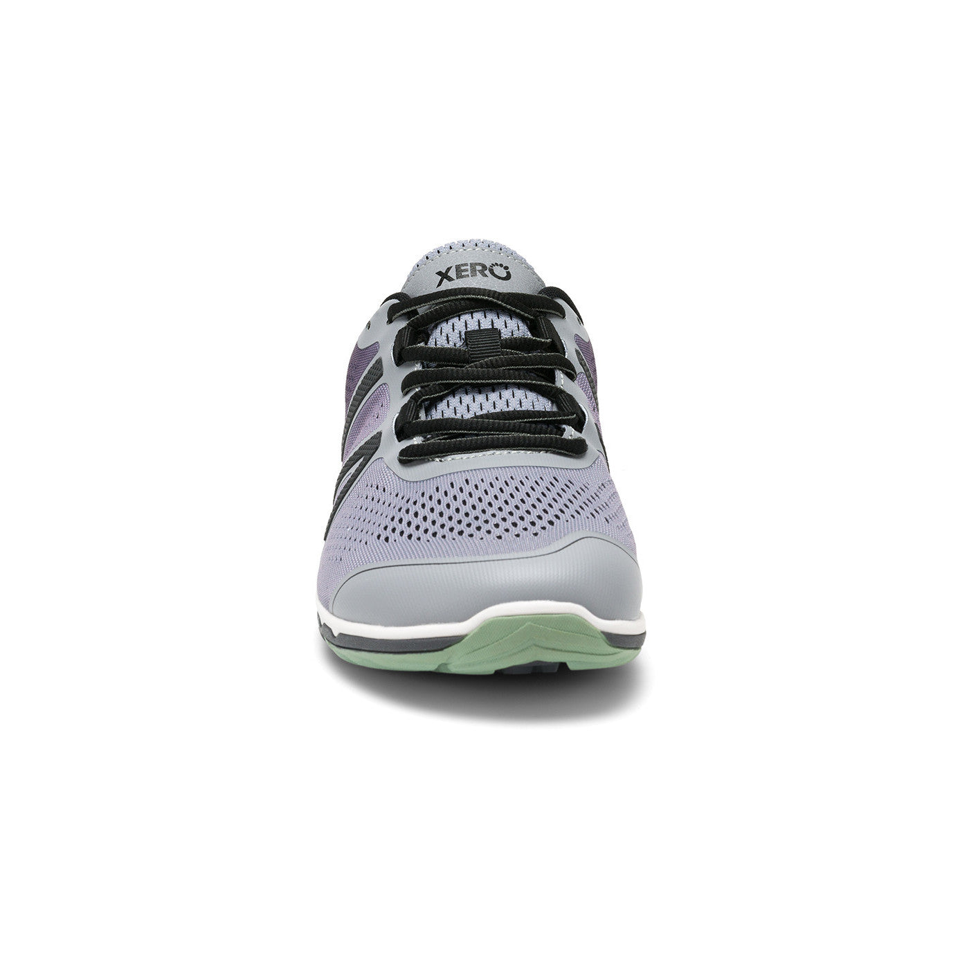 Herren-Barfußschuh Xero Shoes HFS II in Asphalt-Alloy, Sneaker für Laufen und Alltag, Frontansicht, erhältlich in unserem Onlineshop für Barfußschuhe