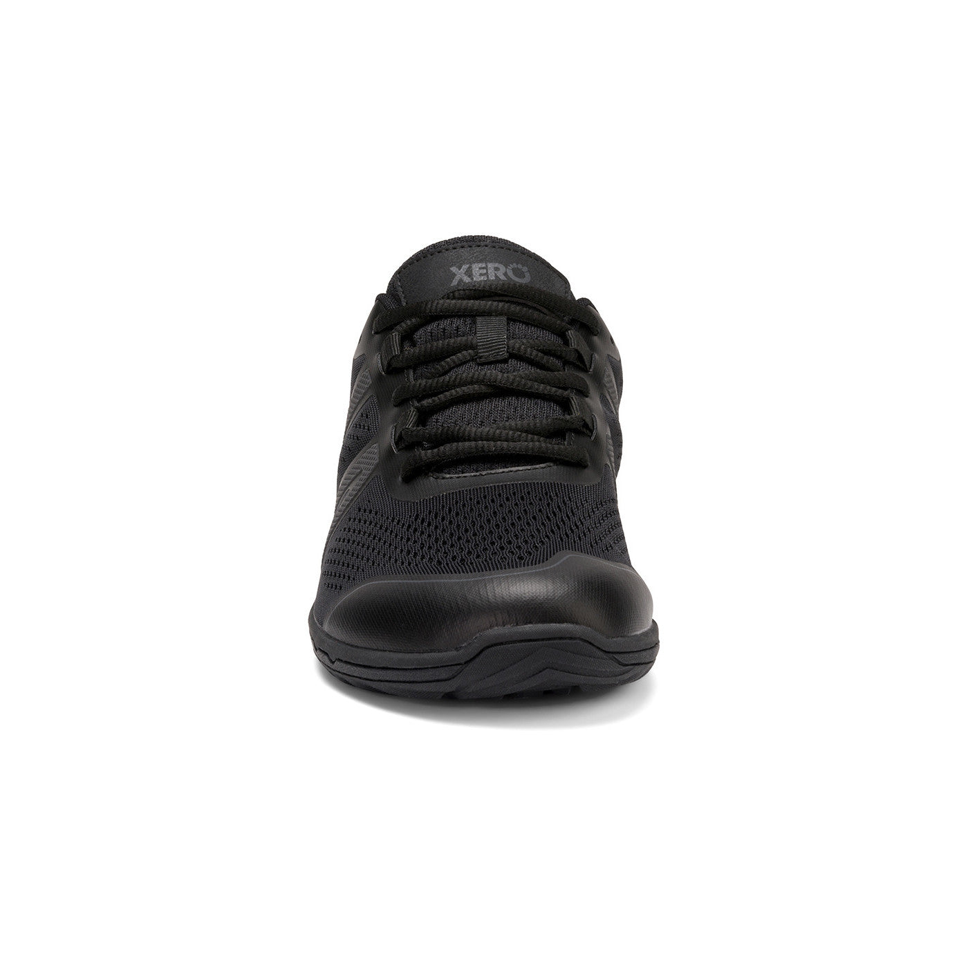 Xero Shoes HFS II in Black Asphalt für Herren, Vorderansicht, atmungsaktive und leichte Barfuß-Laufschuhe, erhältlich im Onlineshop für Barfußschuhe