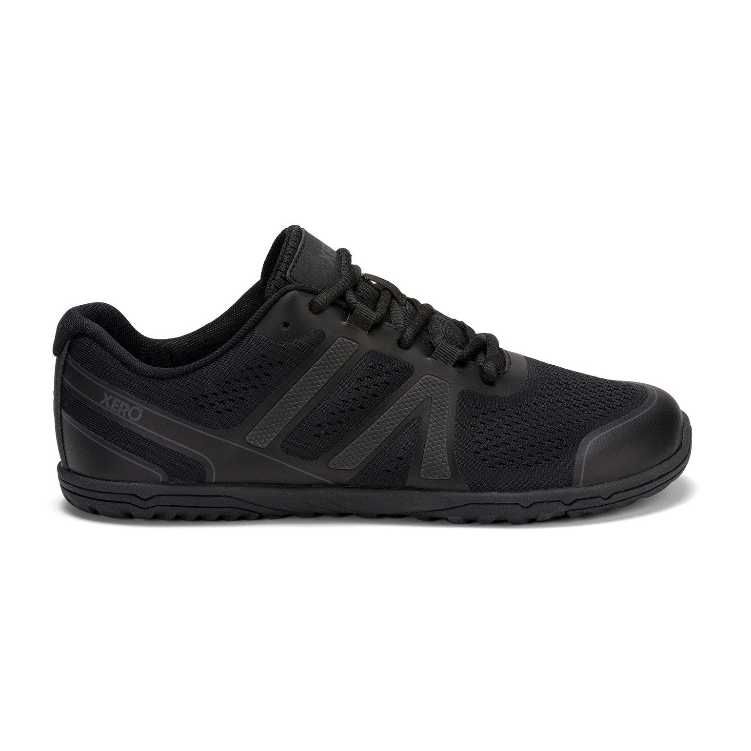 Xero Shoes HFS II in Black Asphalt für Herren, seitliche Ansicht rechts, stylische und flexible Barfuß-Laufschuhe, verfügbar im Onlineshop für Barfußschuhe