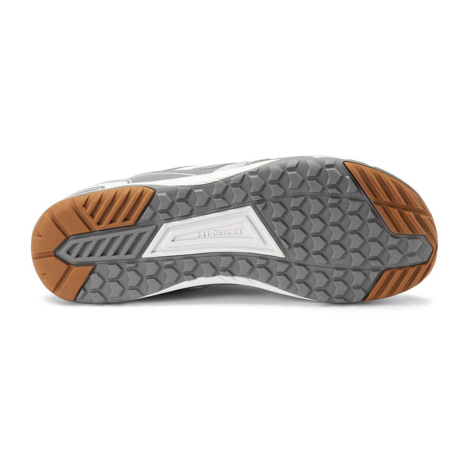 Xero Shoes HFS II 2 Barfußschuhe für Herren in Grau-Weiß, Laufschuhe im Onlineshop, Unteransicht.