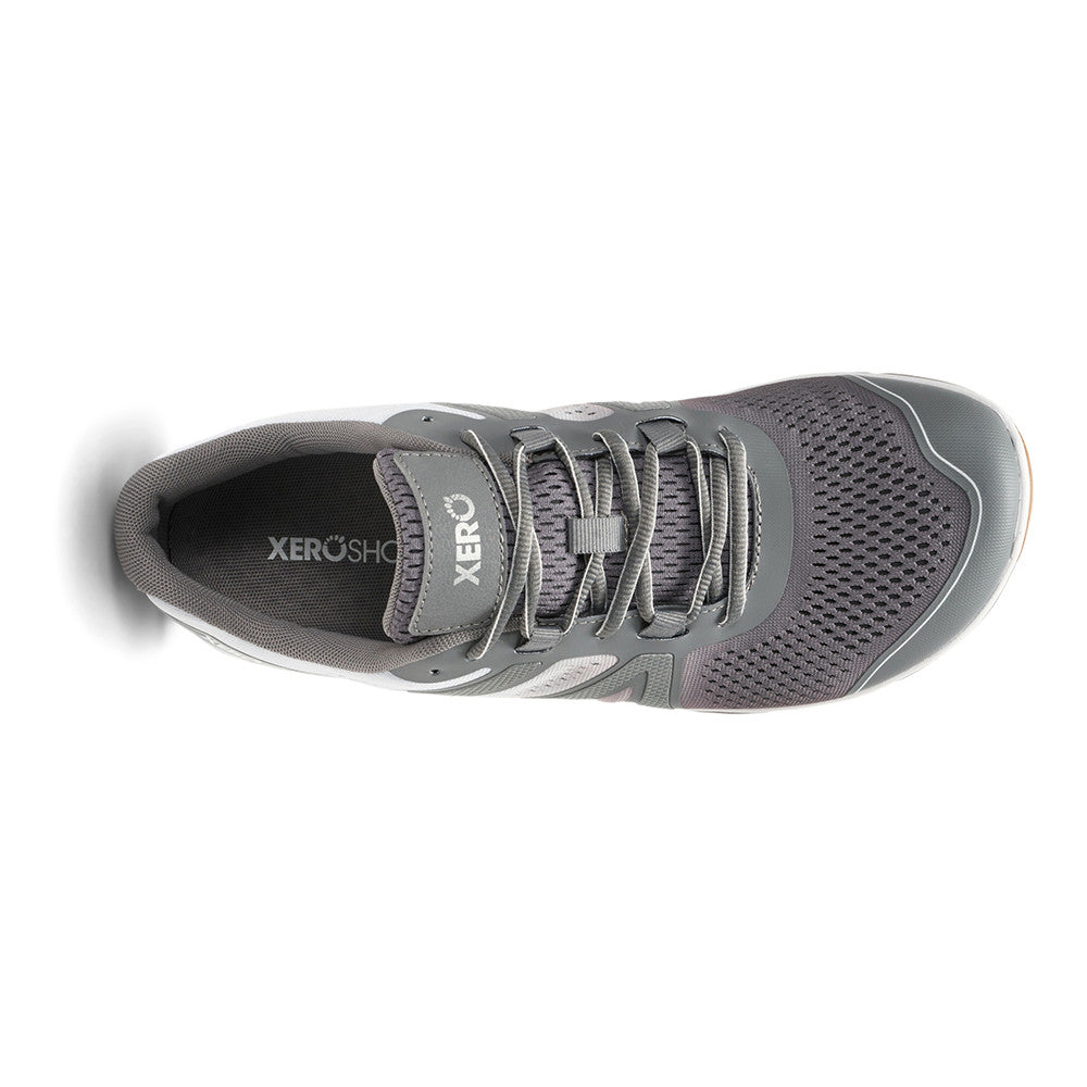Xero Shoes HFS II 2 Barfußschuhe für Herren in Grau-Weiß, ideale Laufschuhe, Oberansicht im Onlineshop für Barfußschuhe.