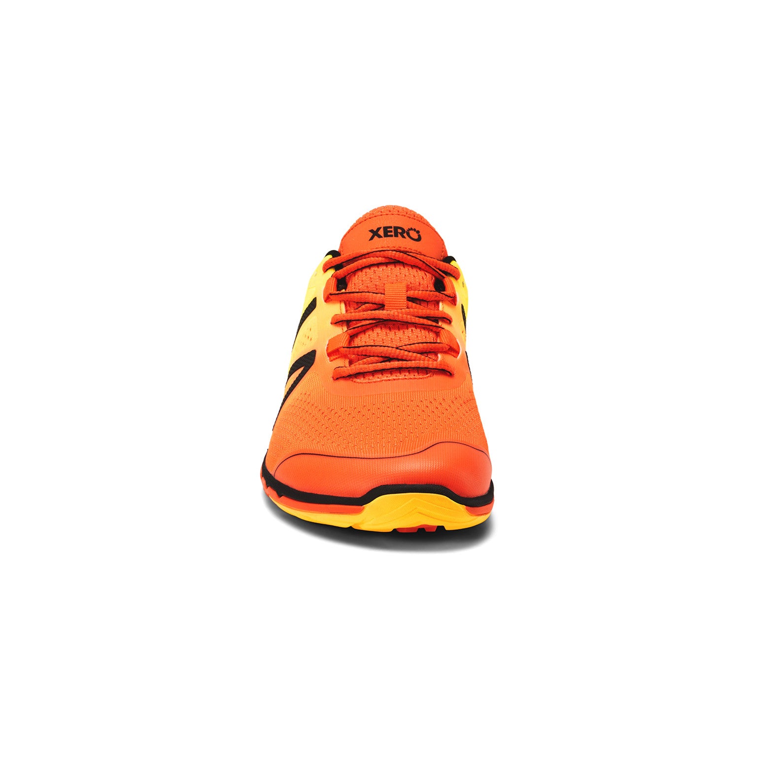 Xero Shoes HFS II 2 Barfußschuhe für Herren in Neonorange, ideale Laufschuhe, Vorderansicht im Onlineshop für Barfußschuhe.