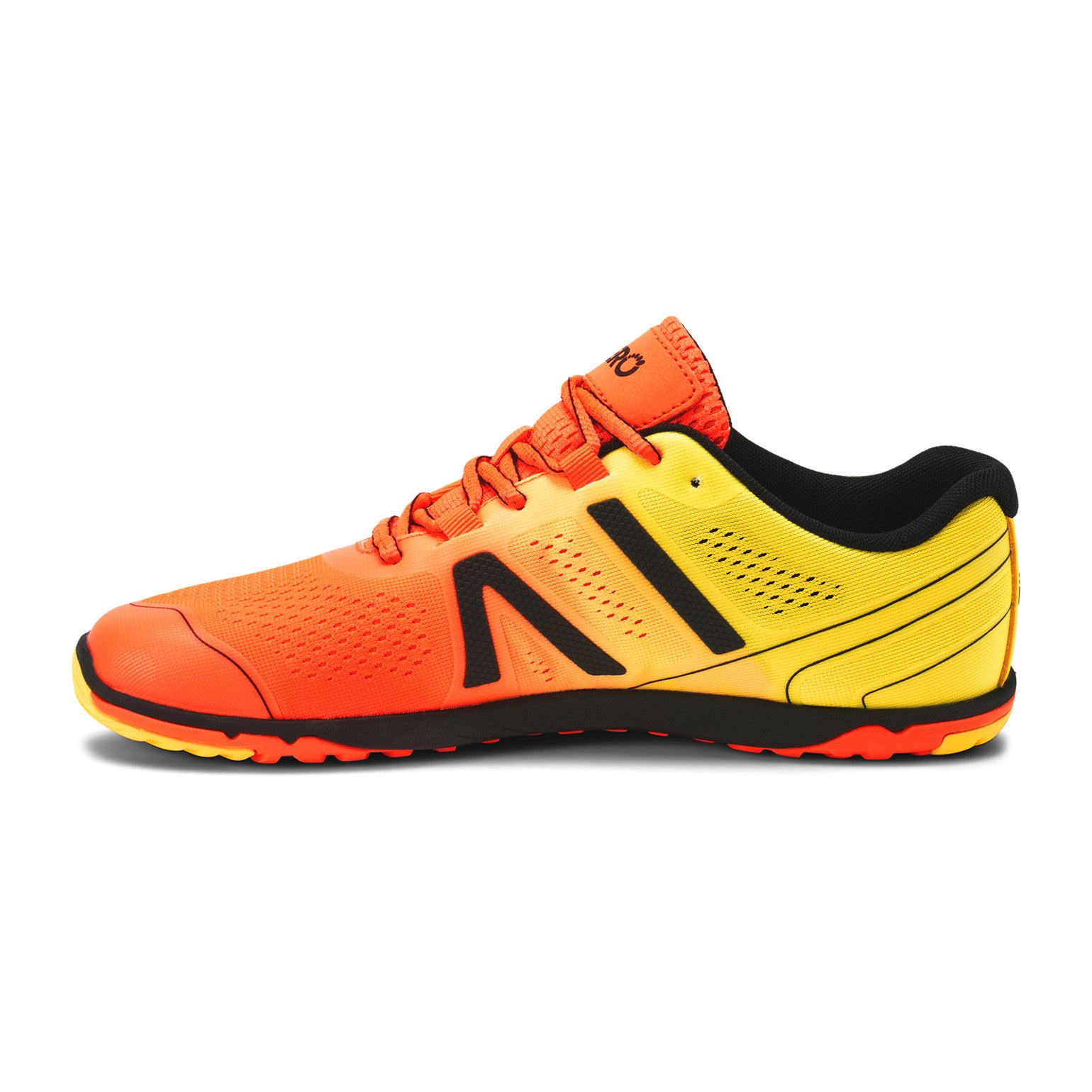 Xero Shoes HFS II 2 Barfußschuhe für Herren in Neonorange, Laufschuhe im Onlineshop, linke Ansicht.