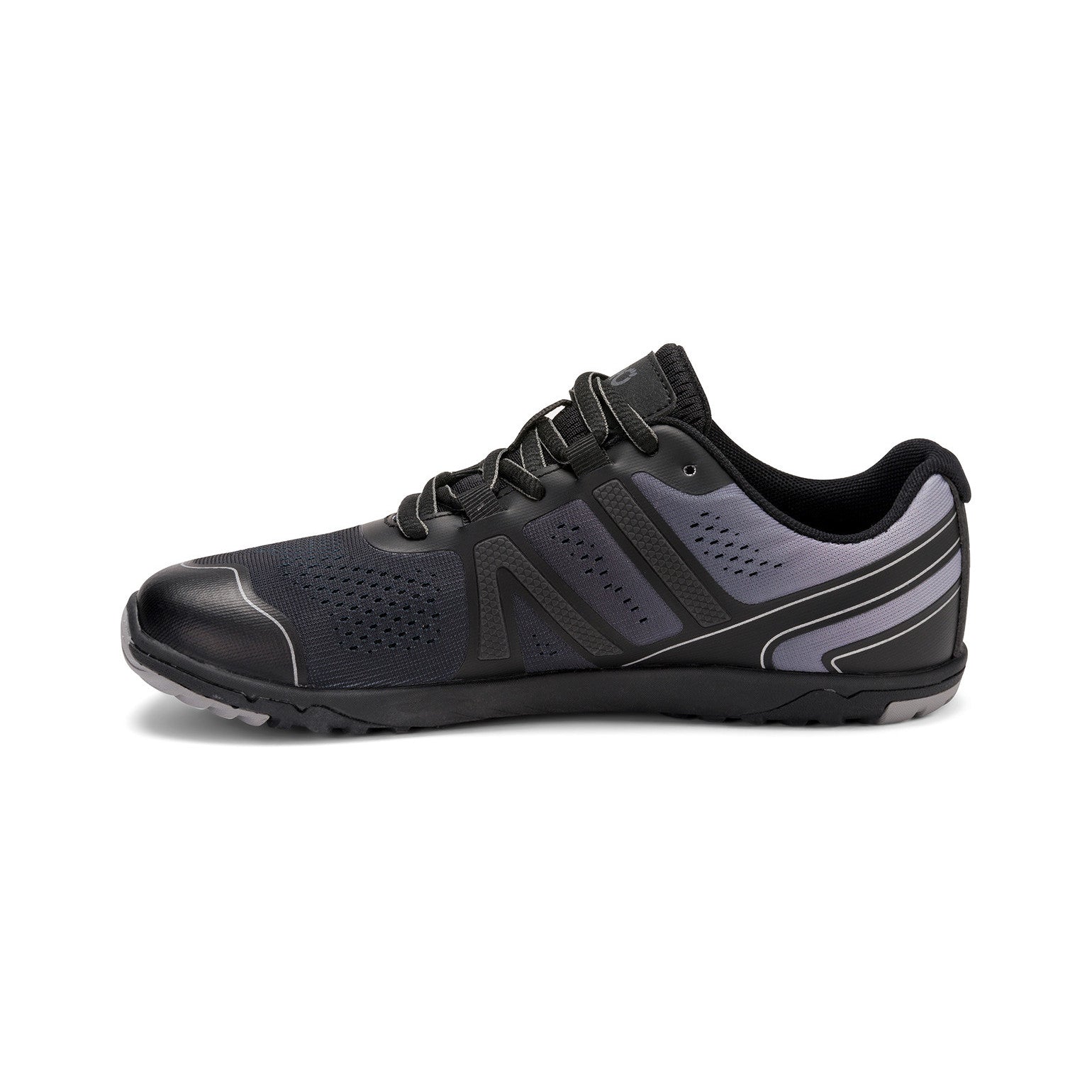 Xero Shoes HFS II in Black Frost Gray für Damen, seitliche Ansicht links, komfortable Barfuß-Laufschuhe, erhältlich im Onlineshop für Barfußschuhe