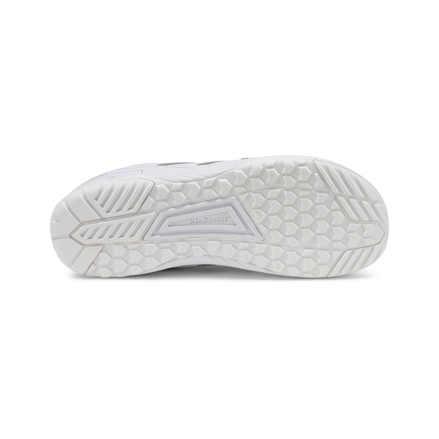 Xero Shoes HFS II in Weiß für Damen, Sohlenansicht, rutschfeste und flexible Barfuß-Laufschuhe, erhältlich im Onlineshop für Barfußschuhe