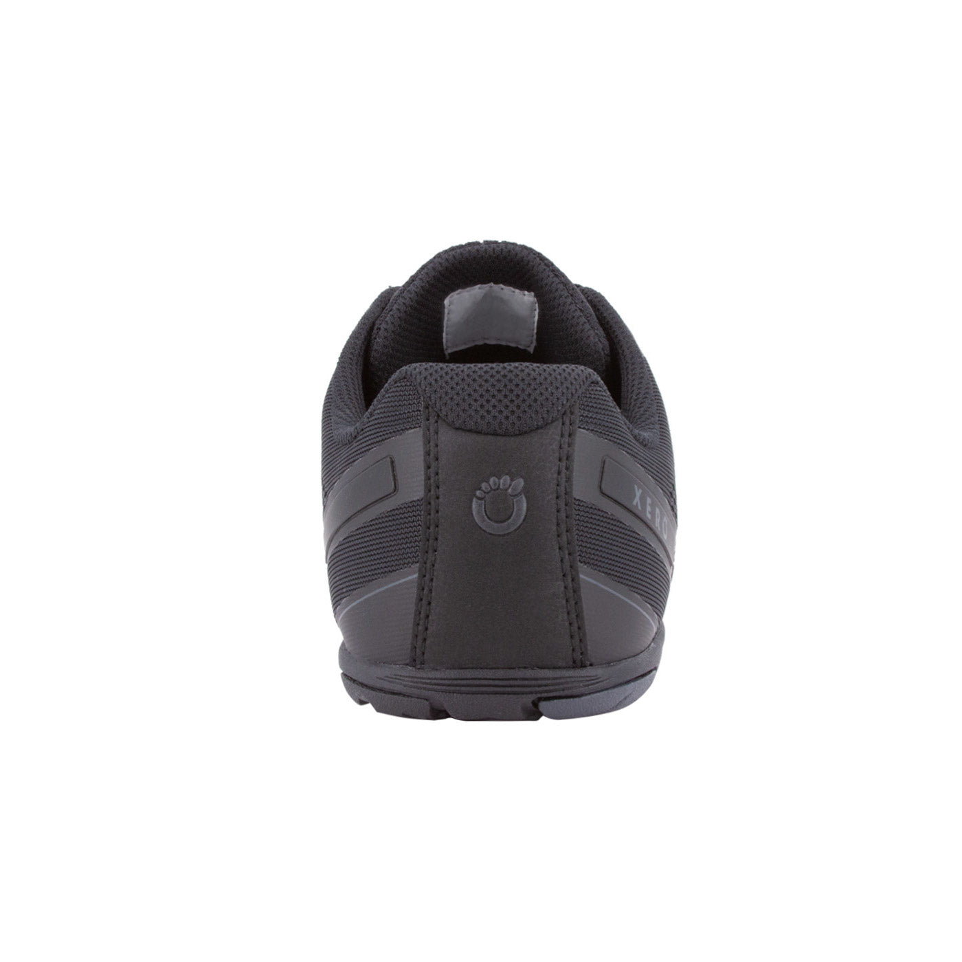 Xero Shoes HFS Sneaker in Schwarz für Herren, Rückansicht, flexible Laufschuhe im Onlineshop für Barfußschuhe.