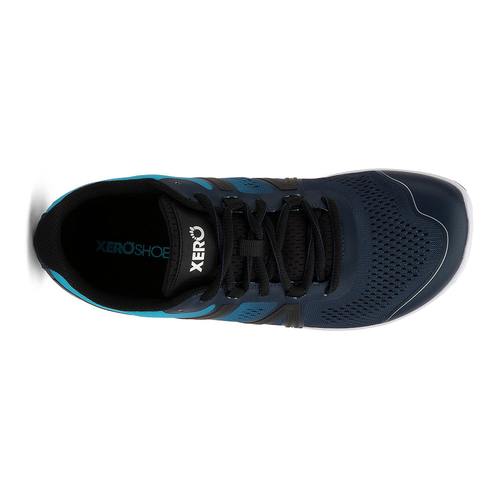 Xero Shoes HFS Sneaker in Navy/Scuba Blue für Herren, Ansicht von oben, ergonomische Laufschuhe im Onlineshop für Barfußschuhe.