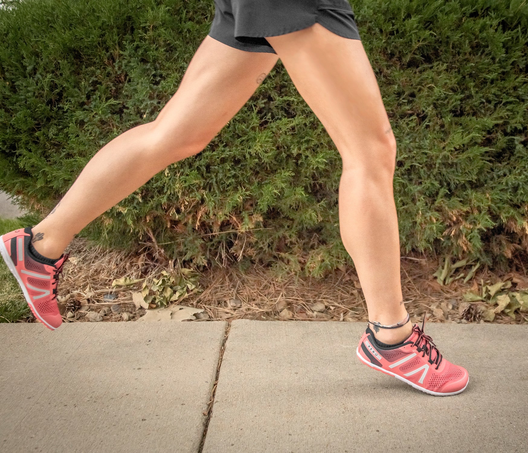 Barfußschuhe Xero Shoes HFS für Damen in Coral Hush, Sneaker und Laufschuhe, gezeigt im Onlineshop in Aktion.