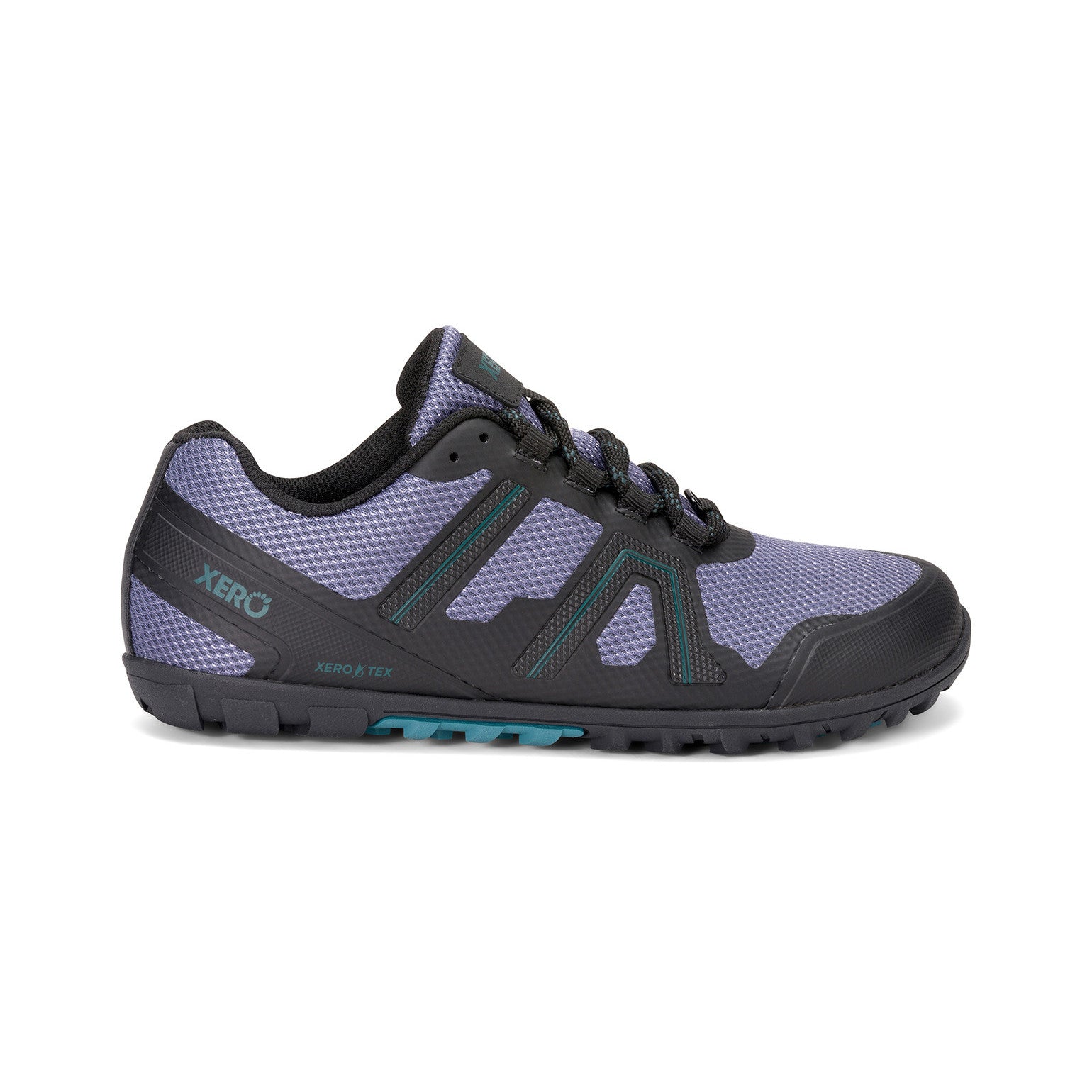 Xero Shoes Mesa Trail WP wasserdichte Barfußschuhe für Damen in Grau-Schwarz von der rechten Seite im Onlineshop für Barfußschuhe, optimal zum Wandern