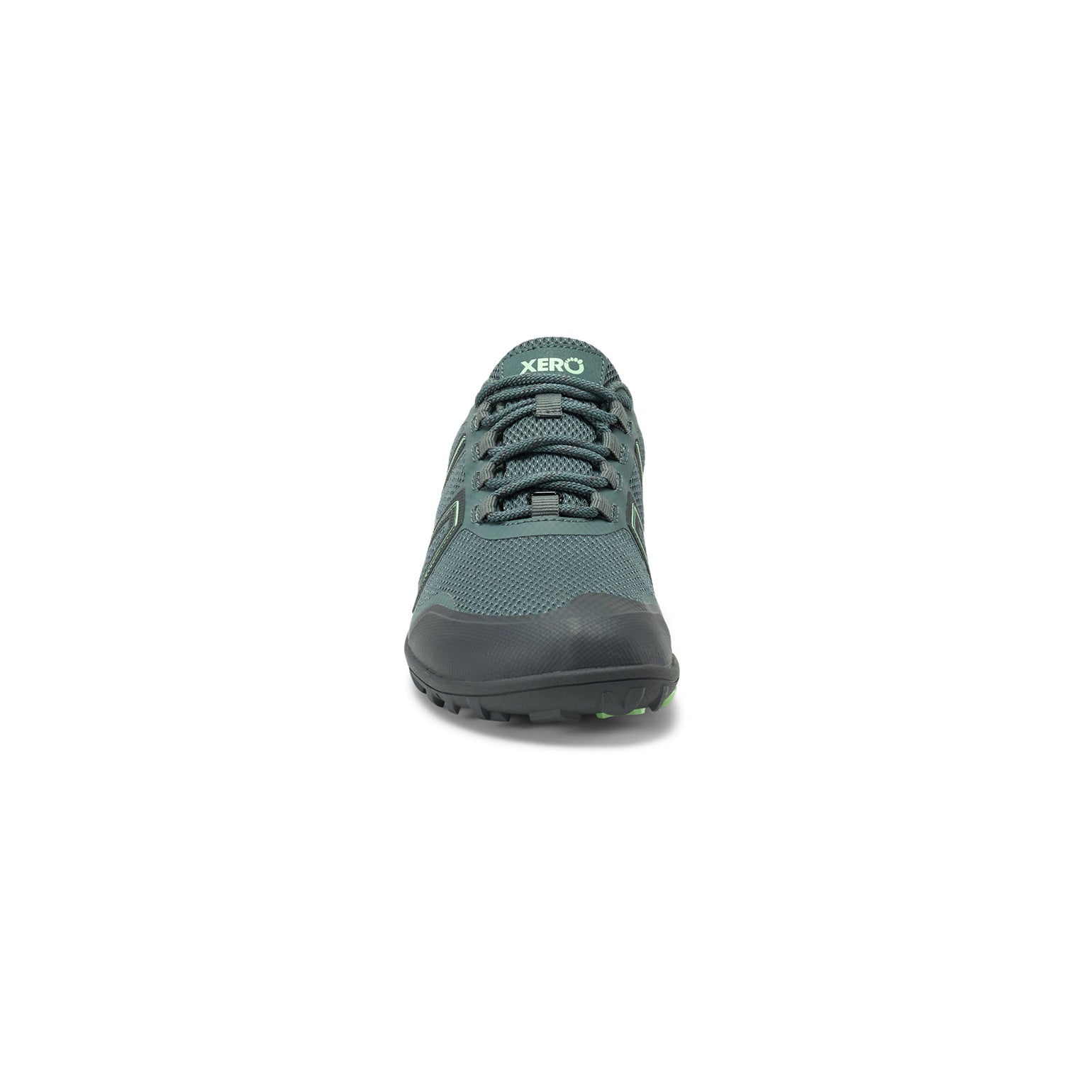 Vorderansicht der Xero Shoes Mesa Trail WP Damen Barfußschuhe in pacific, wasserdichte Wanderschuhe im Onlineshop für Barfußschuhe