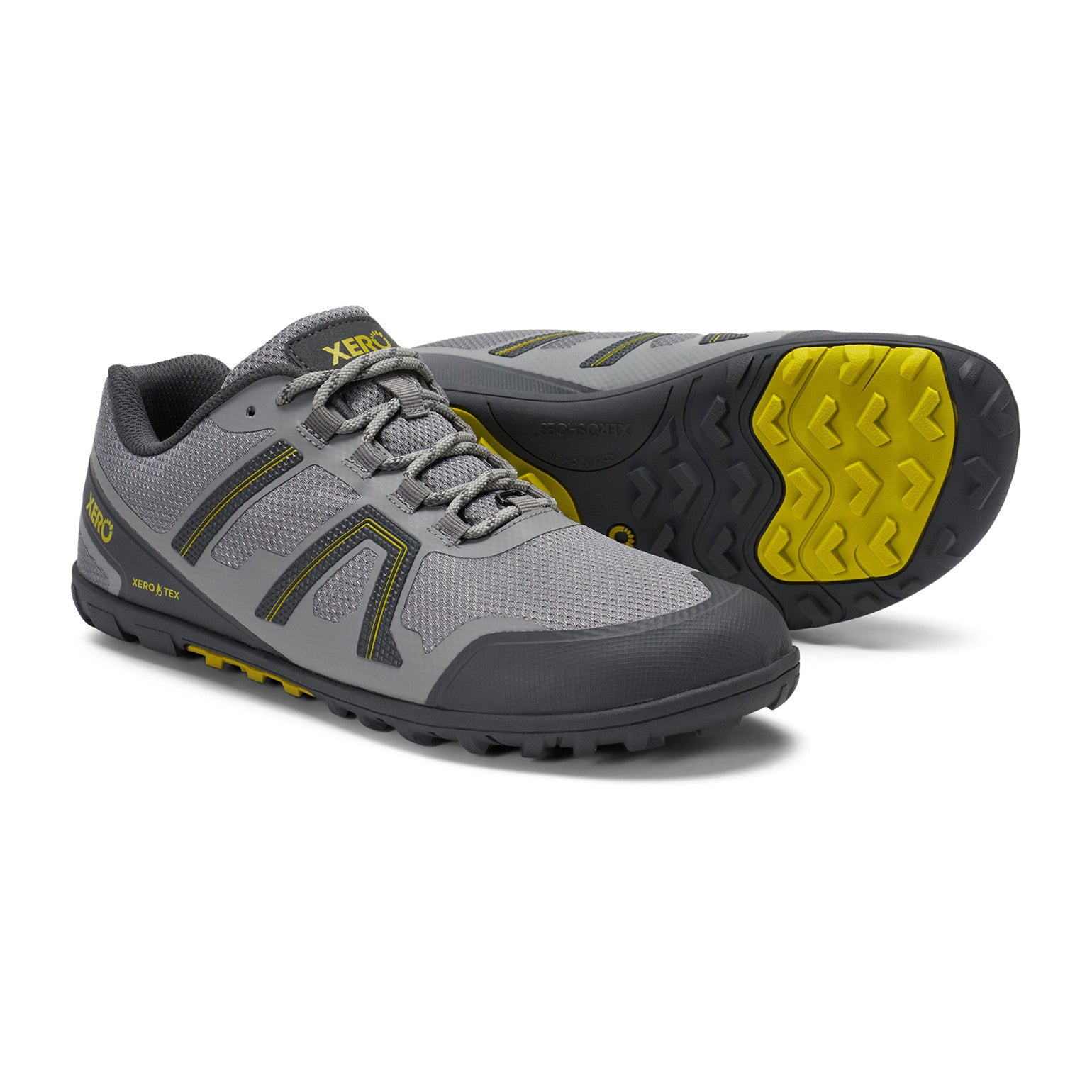 Wasserdichte Xero Shoes Mesa Trail WP Herren Barfußschuhe in Steel als Wanderschuhe im Onlineshop für Barfußschuhe