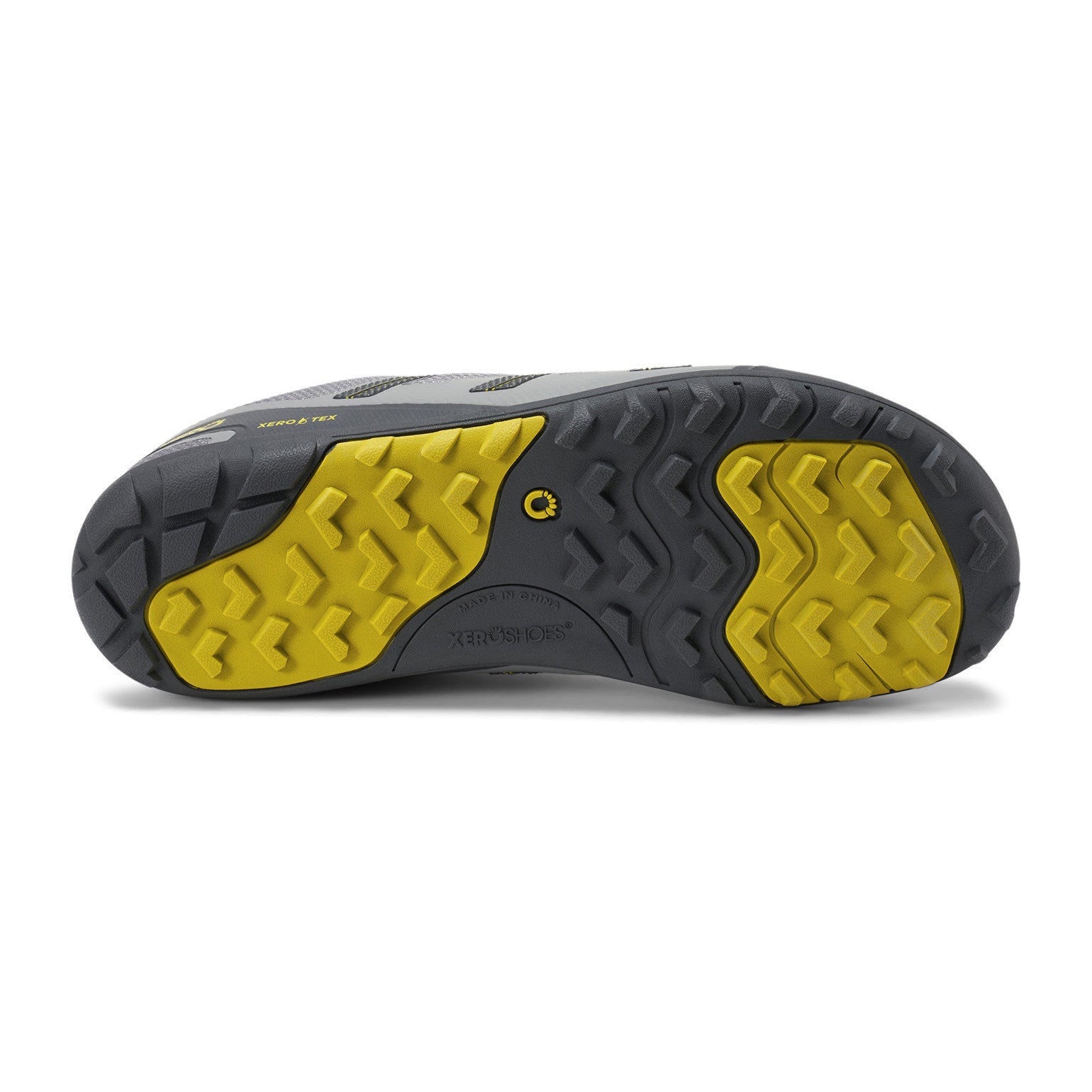 Sohlenansicht der wasserdichten Xero Shoes Mesa Trail WP Men Barfußschuhe in Steel als Wanderschuhe im Onlineshop für Barfußschuhe