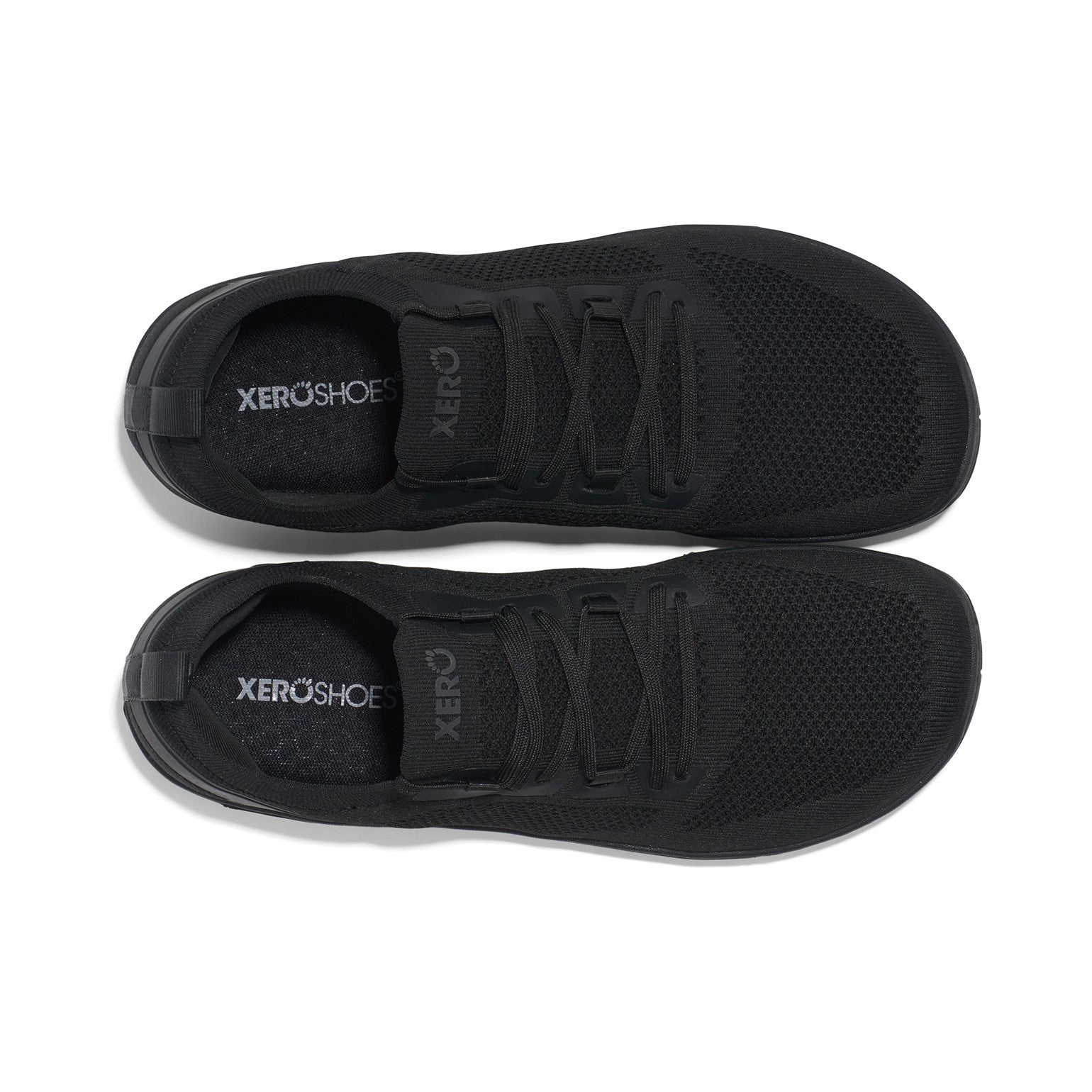 Xero Shoes Nexus Knit Sneaker in Schwarz für Herren, top Ansicht, flexibel und atmungsaktiv, ideal für unseren Onlineshop für Barfußschuhe.