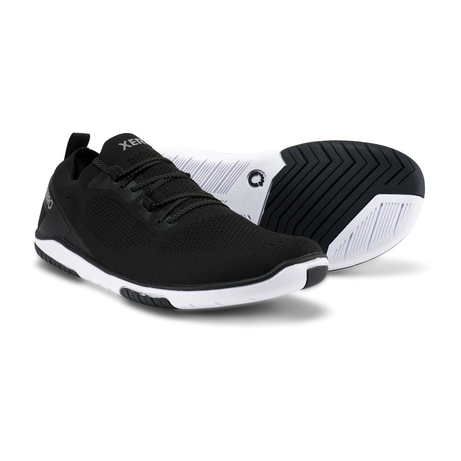 Herren-Barfußschuhe Xero Shoes Nexus Knit in Schwarz, minimalistisches Design, atmungsaktiv und flexibel, ideal für unseren Onlineshop.