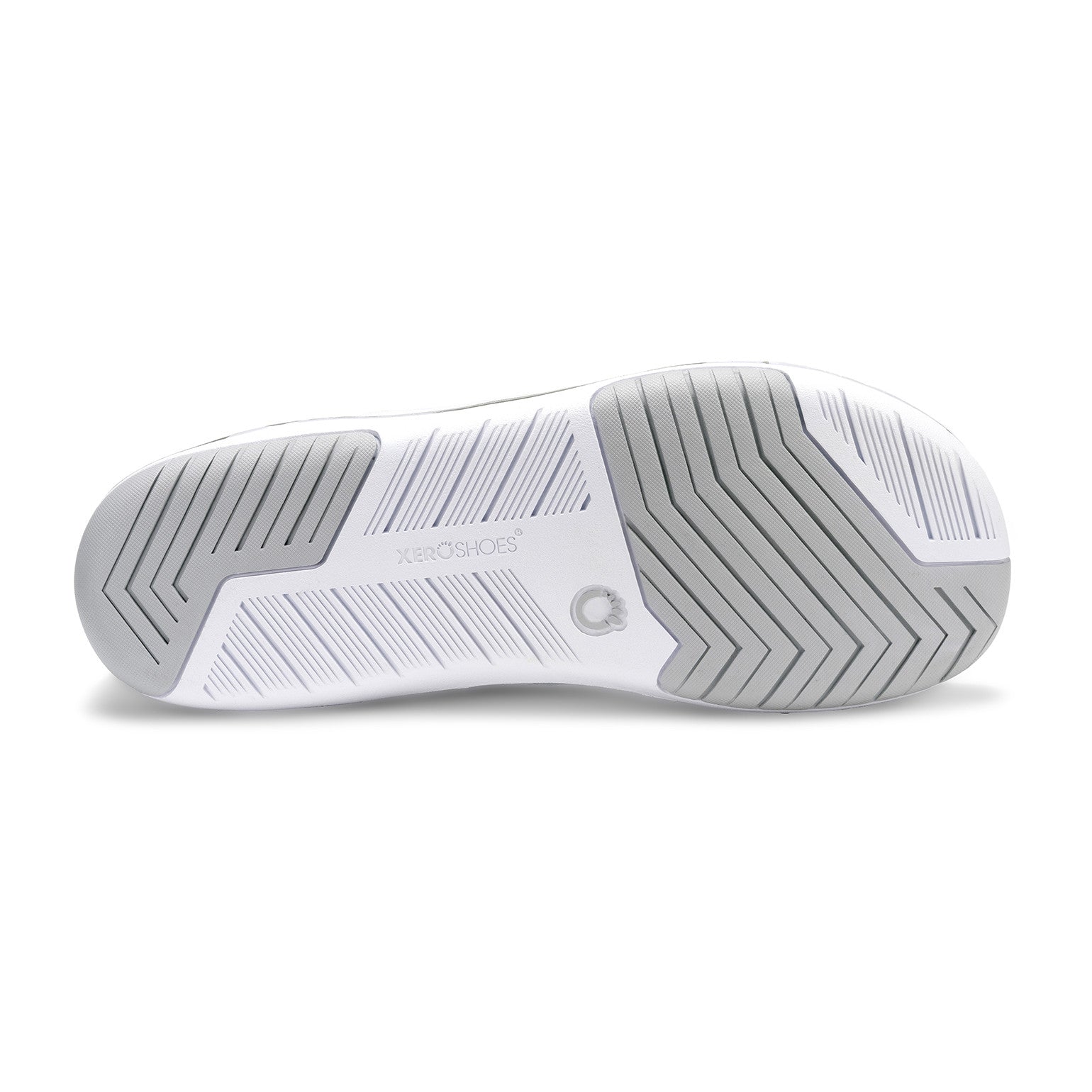 Xero Shoes Nexus Knit Men White, Sohlenansicht. Flexible Herren-Sneaker und Barfußschuhe in unserem Onlineshop.