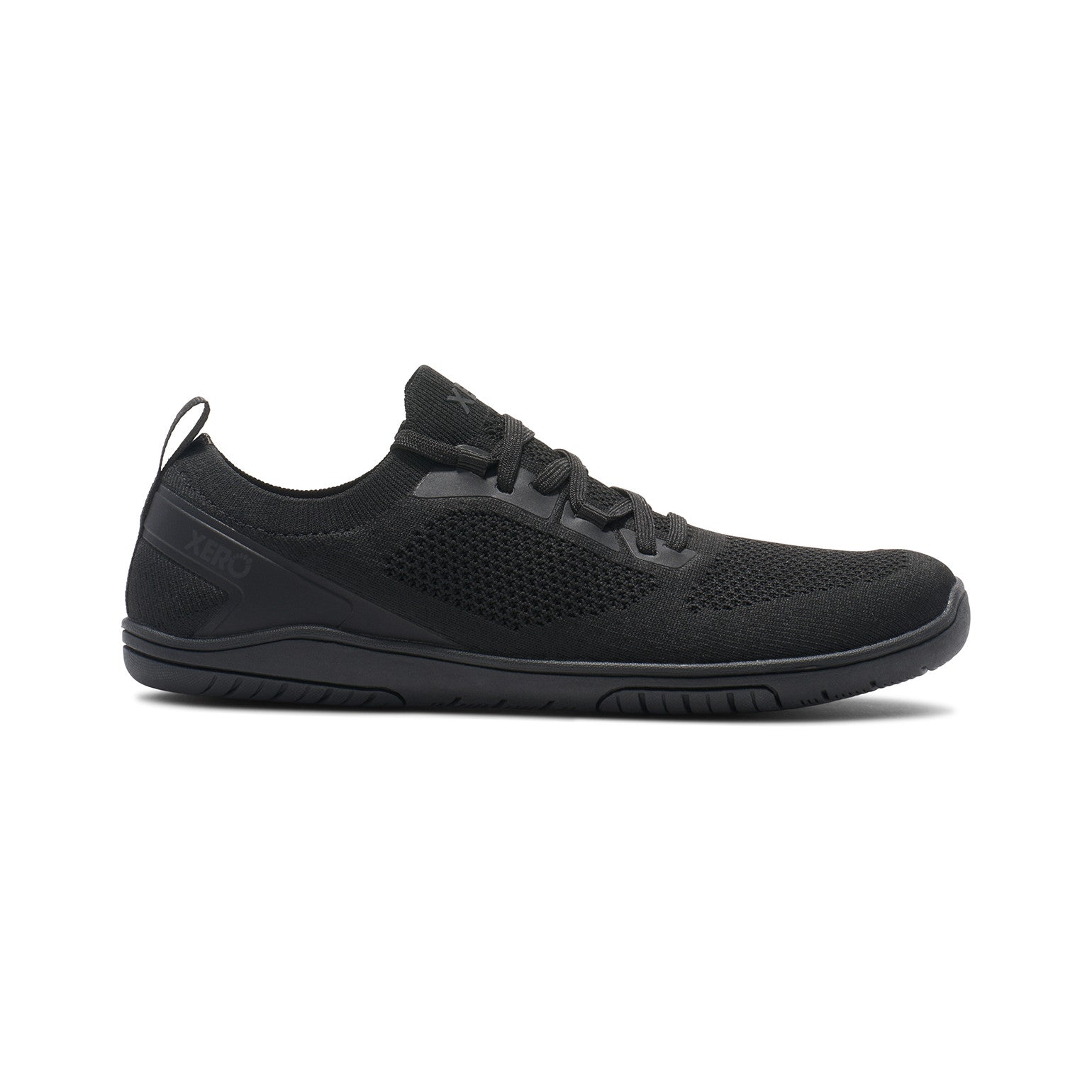 Xero Shoes Nexus Knit Sneaker in Schwarz für Damen, rechte Seitenansicht, atmungsaktiv und flexibel, ideal für unseren Onlineshop für Barfußschuhe.