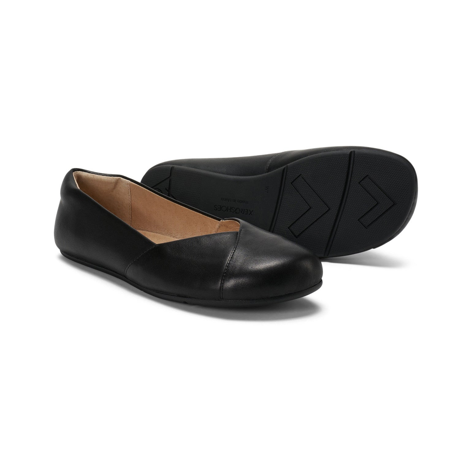 Xero Shoes Phoenix Leather Damen Barfußschuhe in glattem schwarzen Leder, elegante Ballerinas im Onlineshop für Barfußschuhe