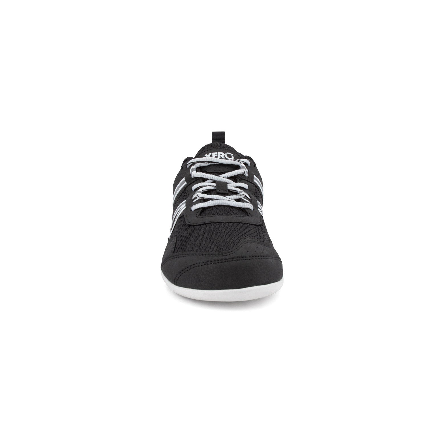 Xero Shoes Prio Damen Barfußschuhe in schwarz-weiß, Vorderansicht im Onlineshop für Barfußschuhe